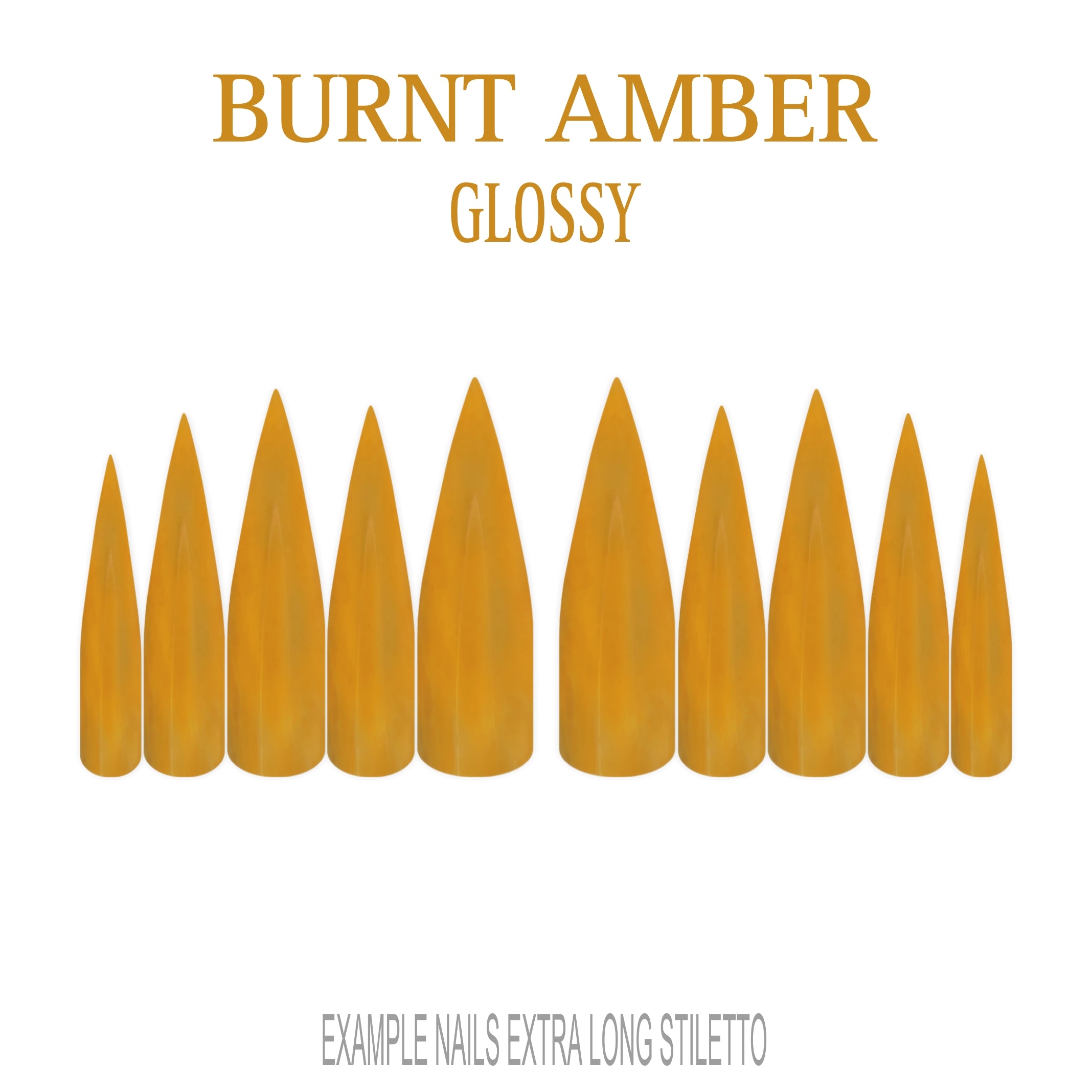 Burnt Amber orange brown press-on nails