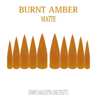 Burnt Amber orange brown press-on nails