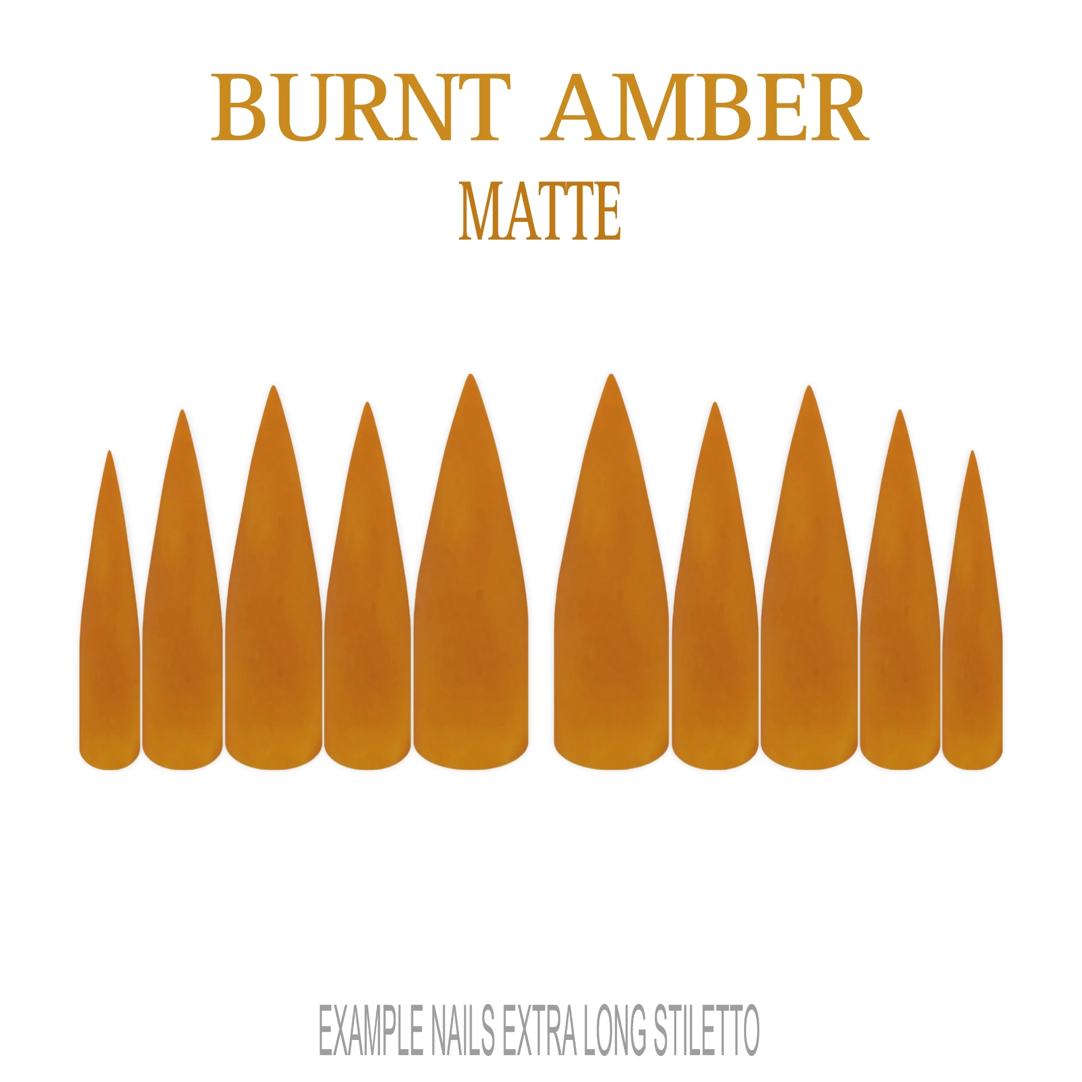 Burnt Amber orange brown press-on nails