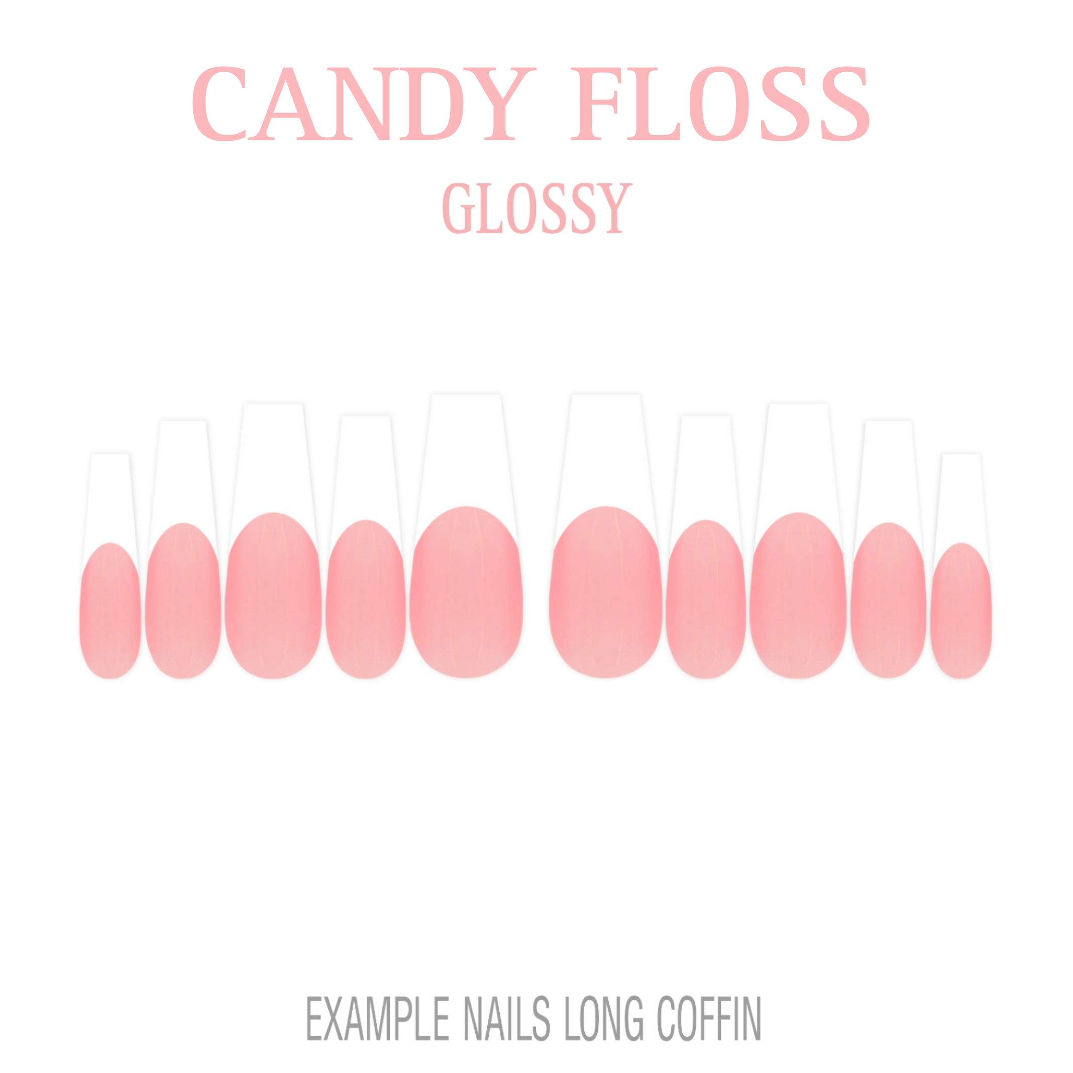 Candy Floss pink French tip press-on nails