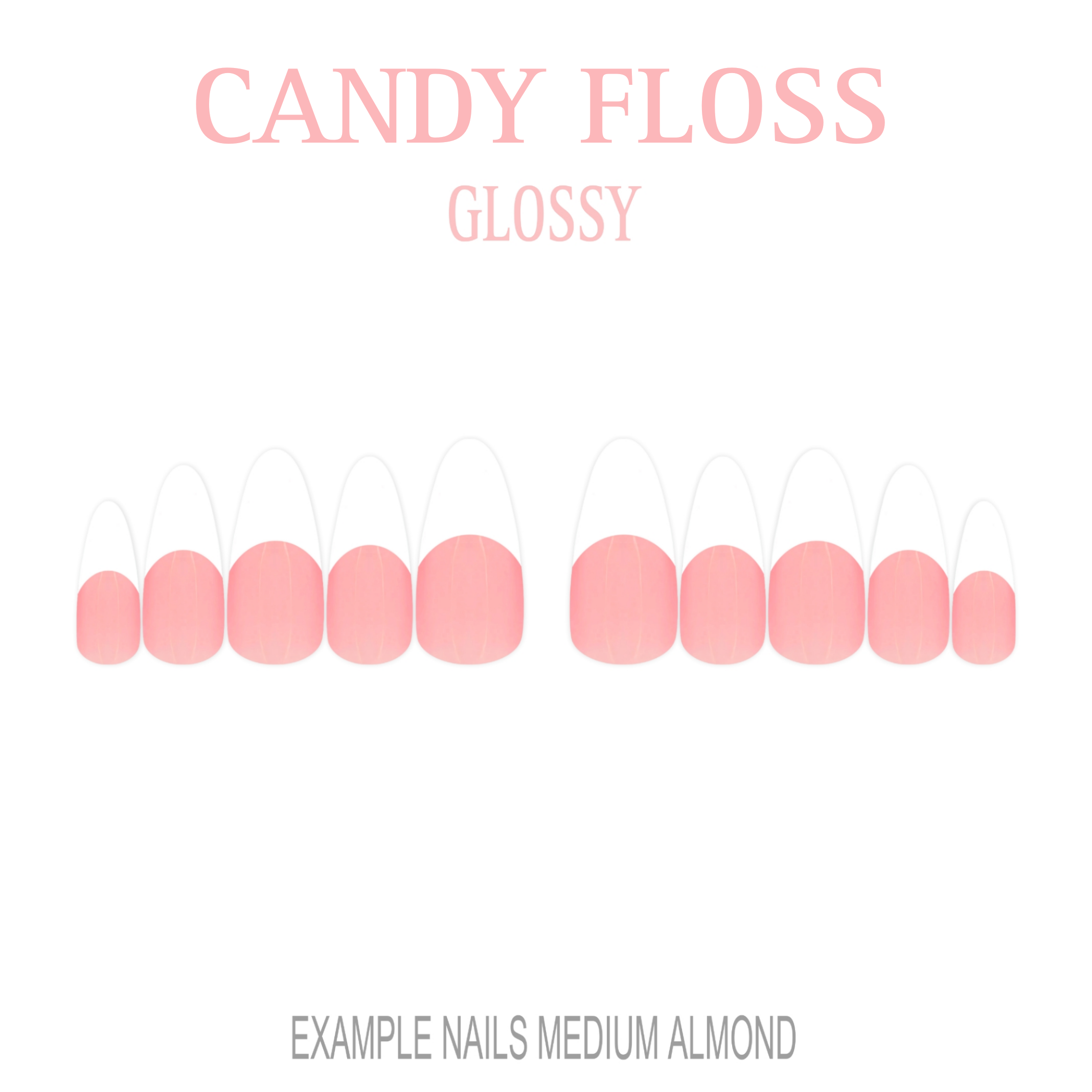 Candy Floss pink French tip press-on nails