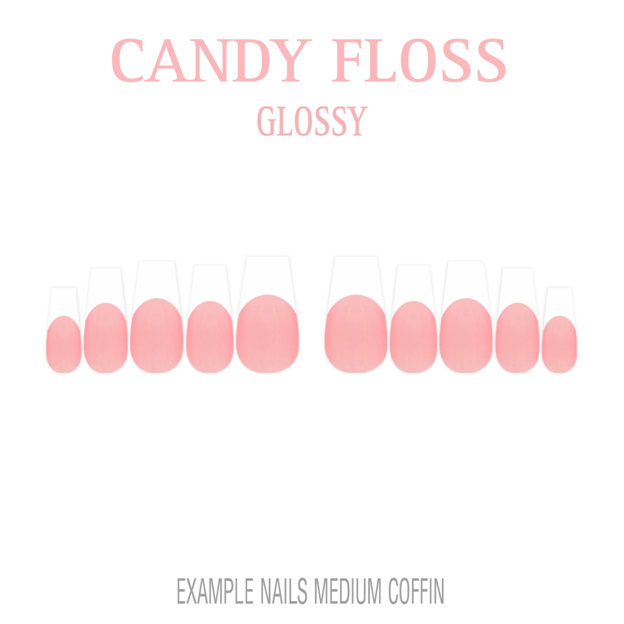 Candy Floss pink French tip press-on nails