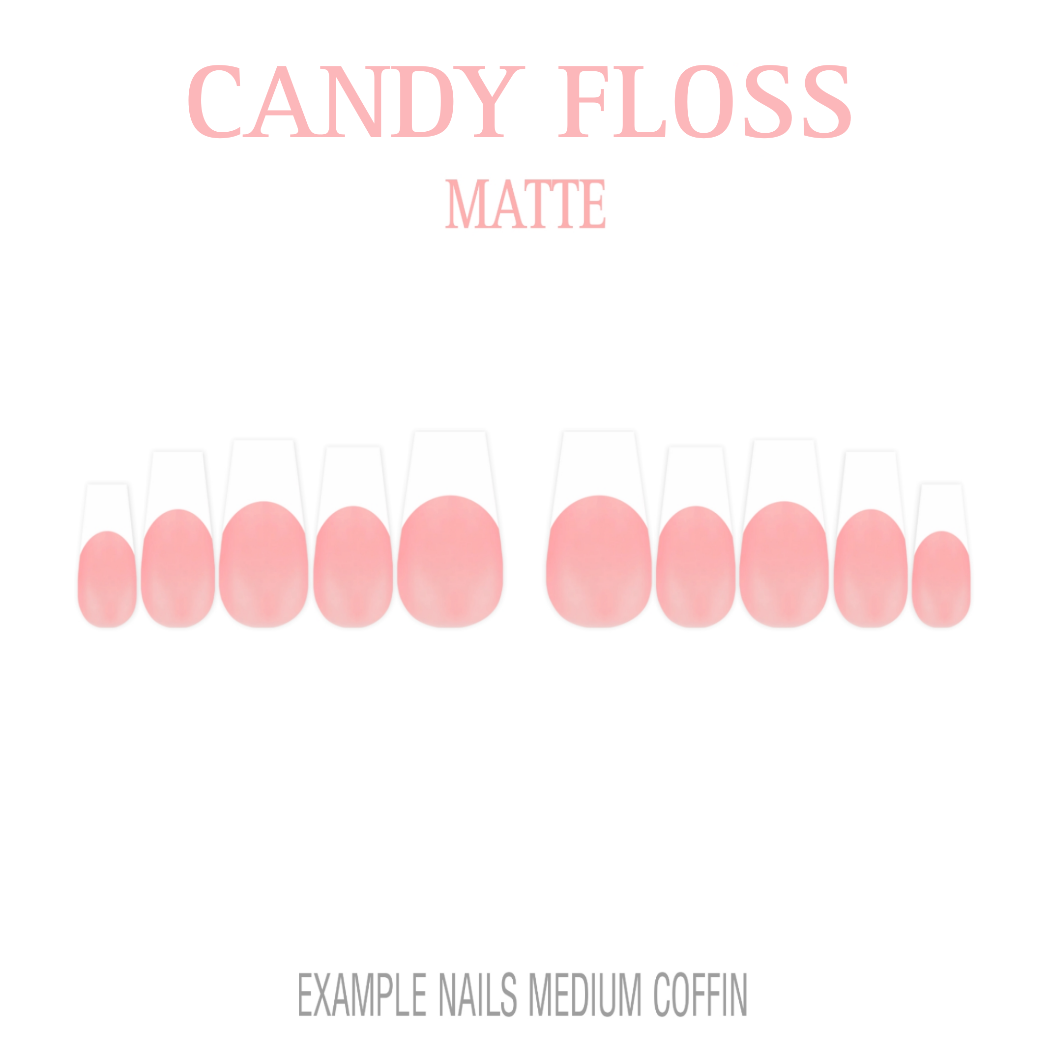 Candy Floss pink French tip press-on nails