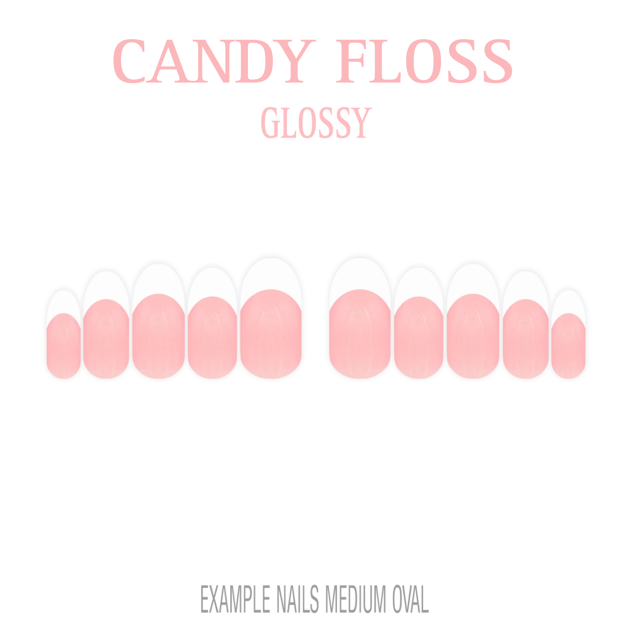 Candy Floss pink French tip press-on nails