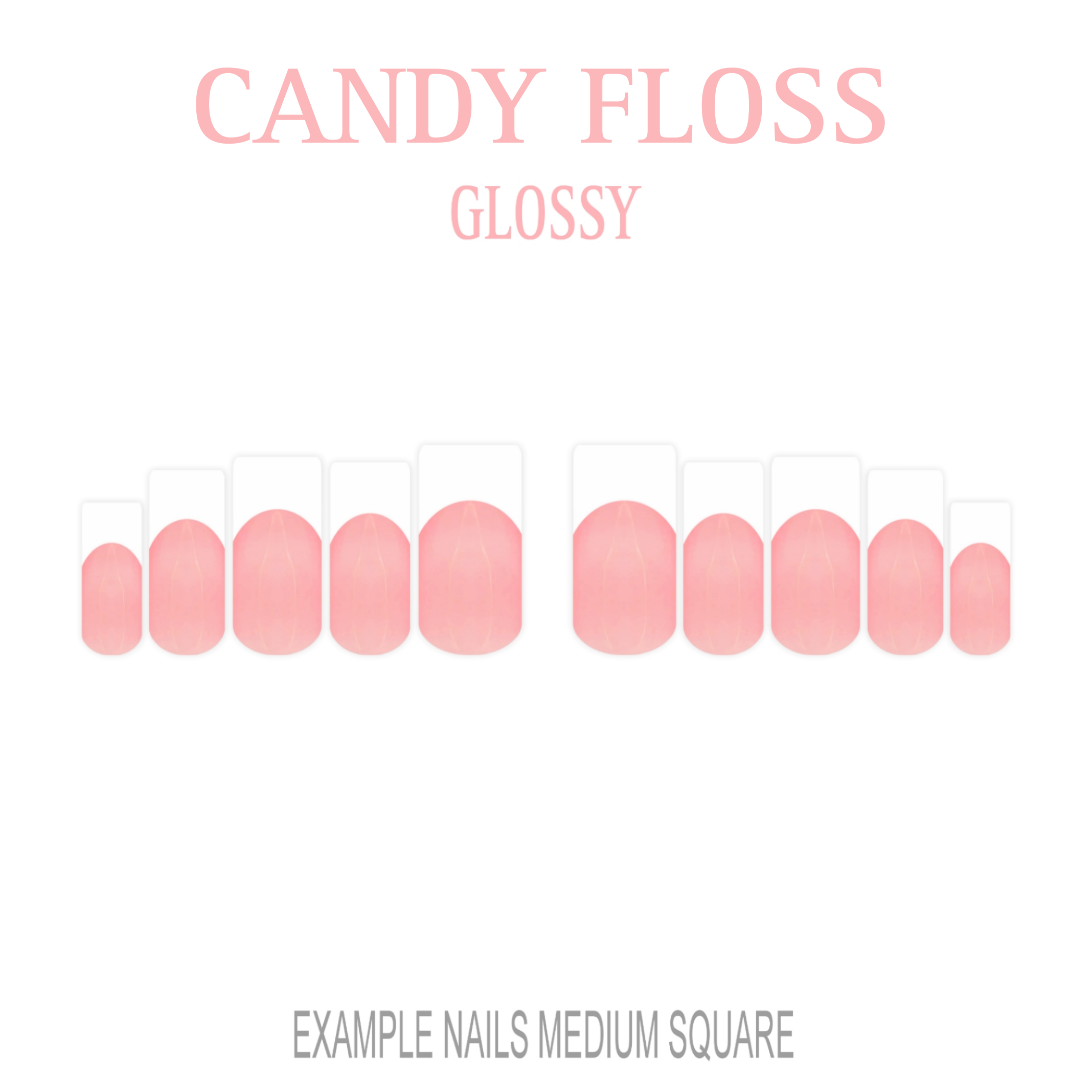 Candy Floss pink French tip press-on nails