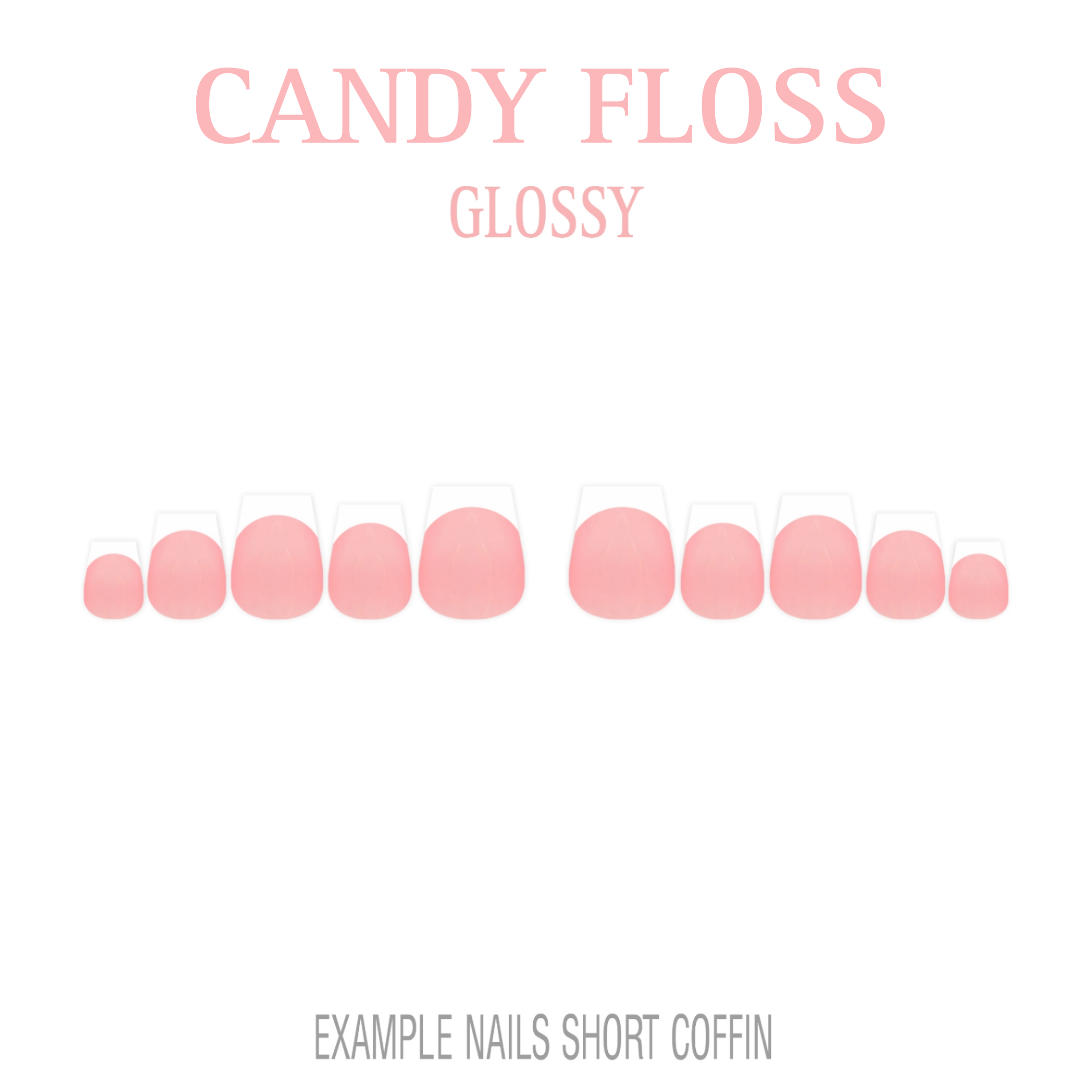 Candy Floss pink French tip press-on nails
