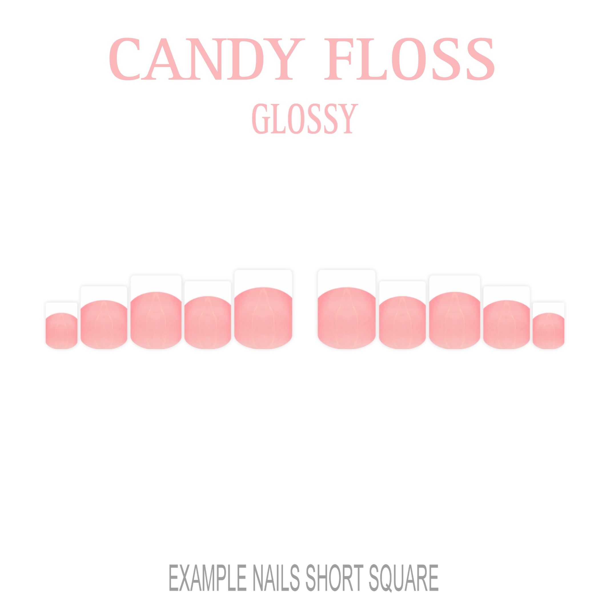 Candy Floss pink French tip press-on nails