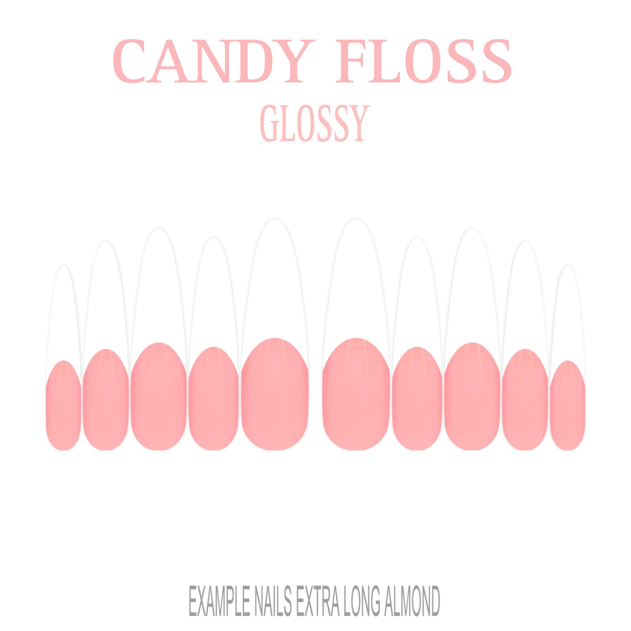 Candy Floss pink French tip press-on nails