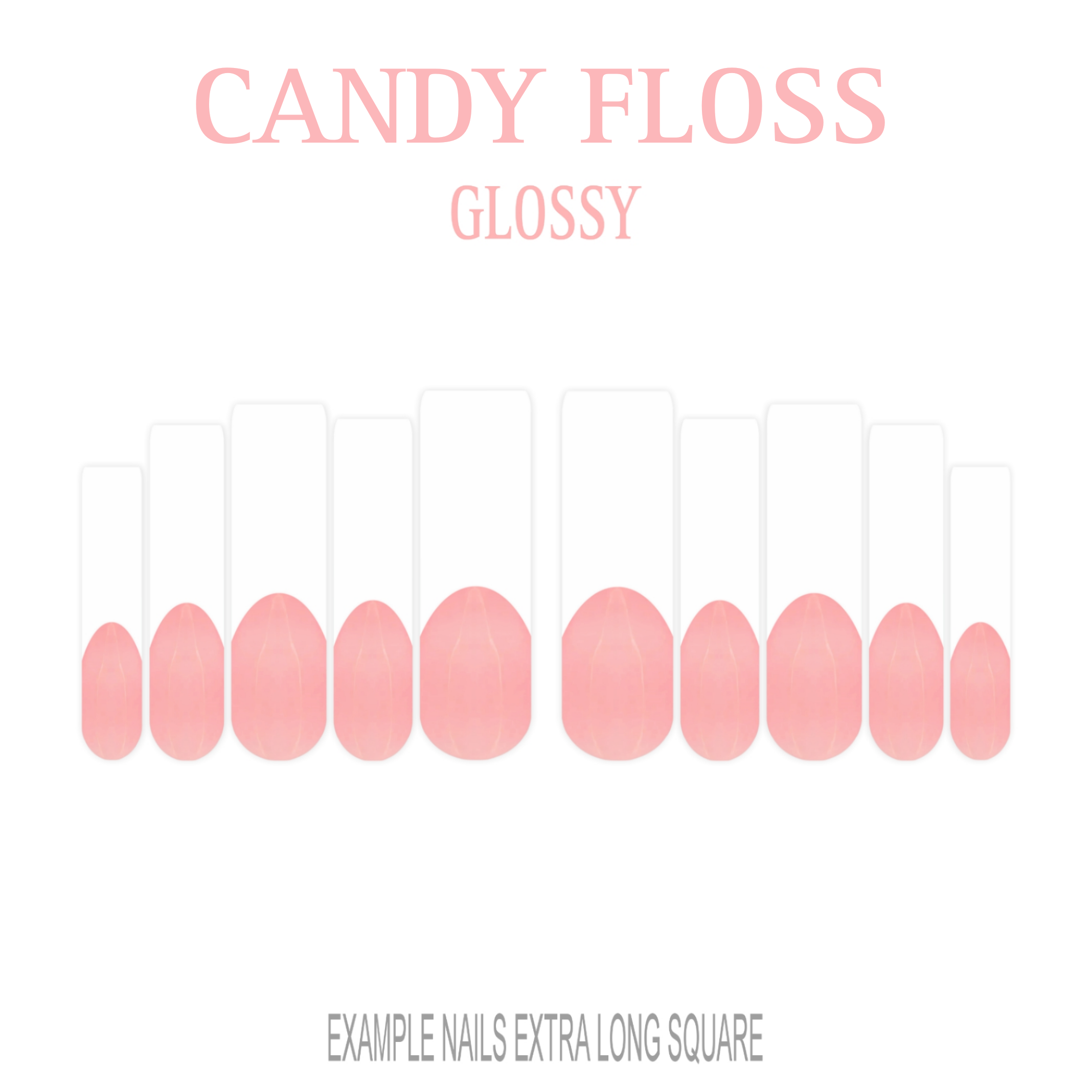 Candy Floss pink French tip press-on nails