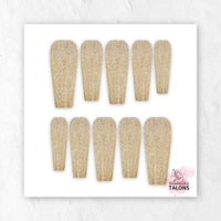 Champagne Shimmer gold glitter press-on nails