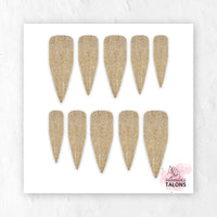 Champagne Shimmer gold glitter press-on nails