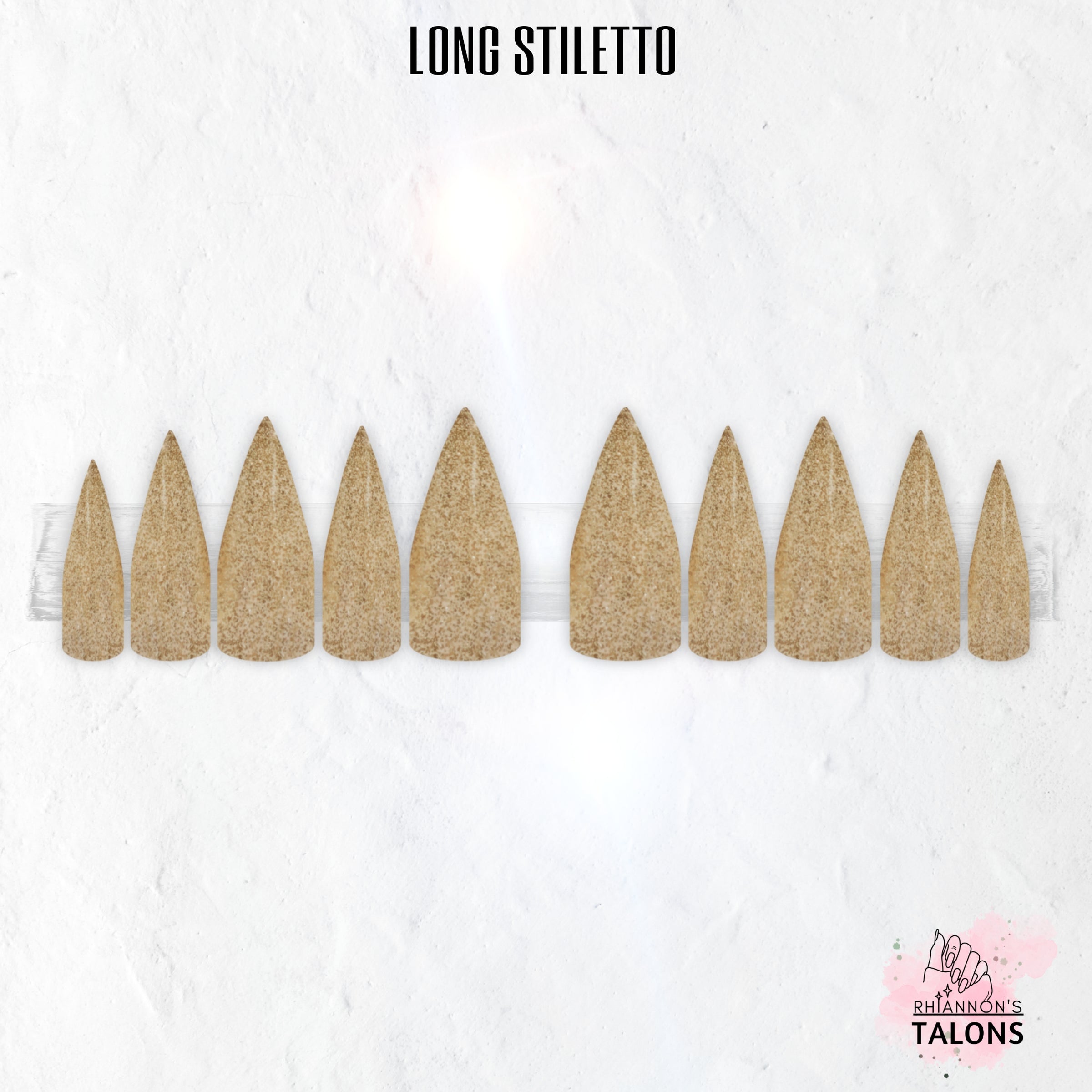 Champagne Shimmer gold glitter press-on nails