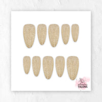 Champagne Shimmer gold glitter press-on nails