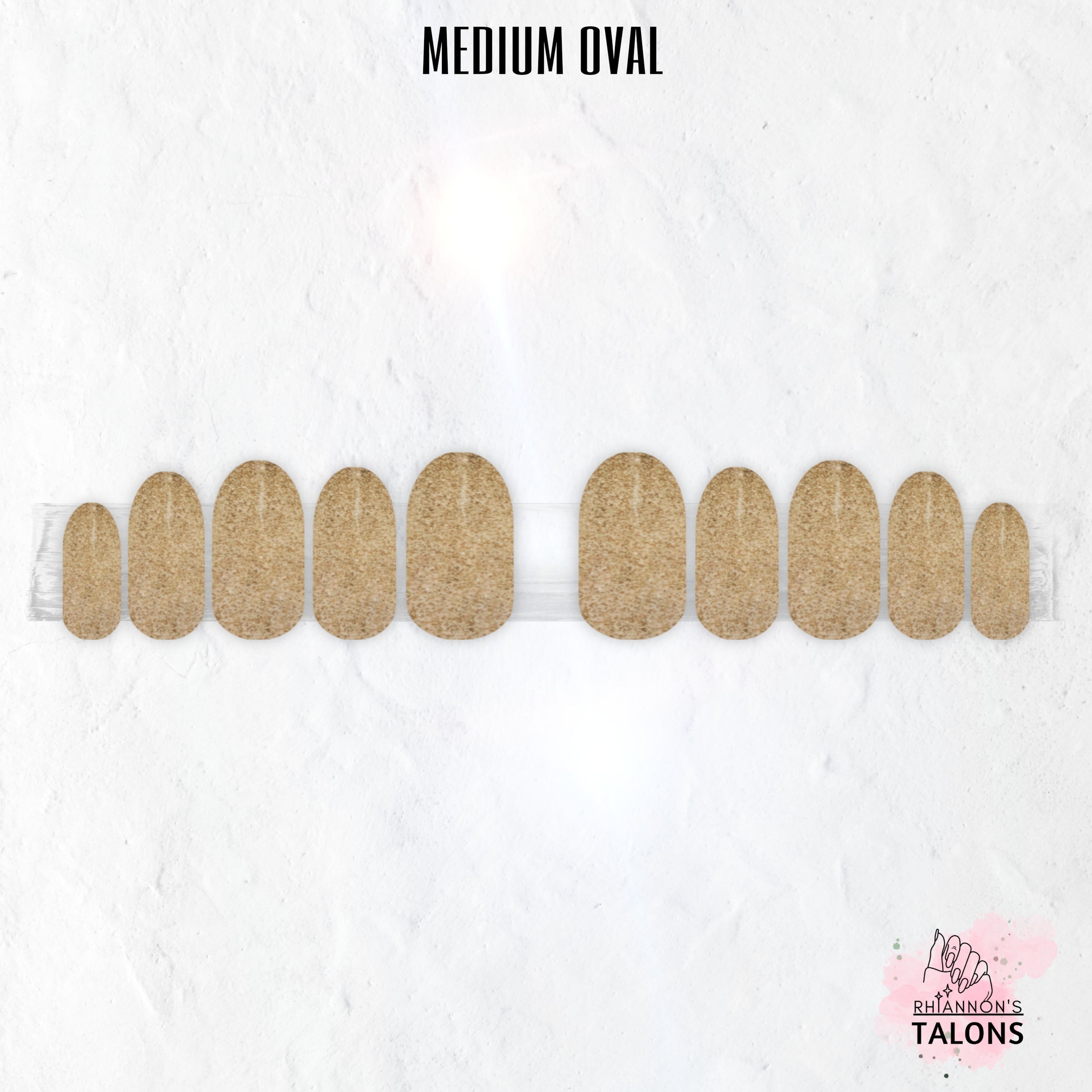 Champagne Shimmer glitter press-on nails