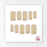 Champagne Shimmer gold glitter press-on nails