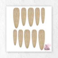 Champagne Shimmer gold glitter press-on nails