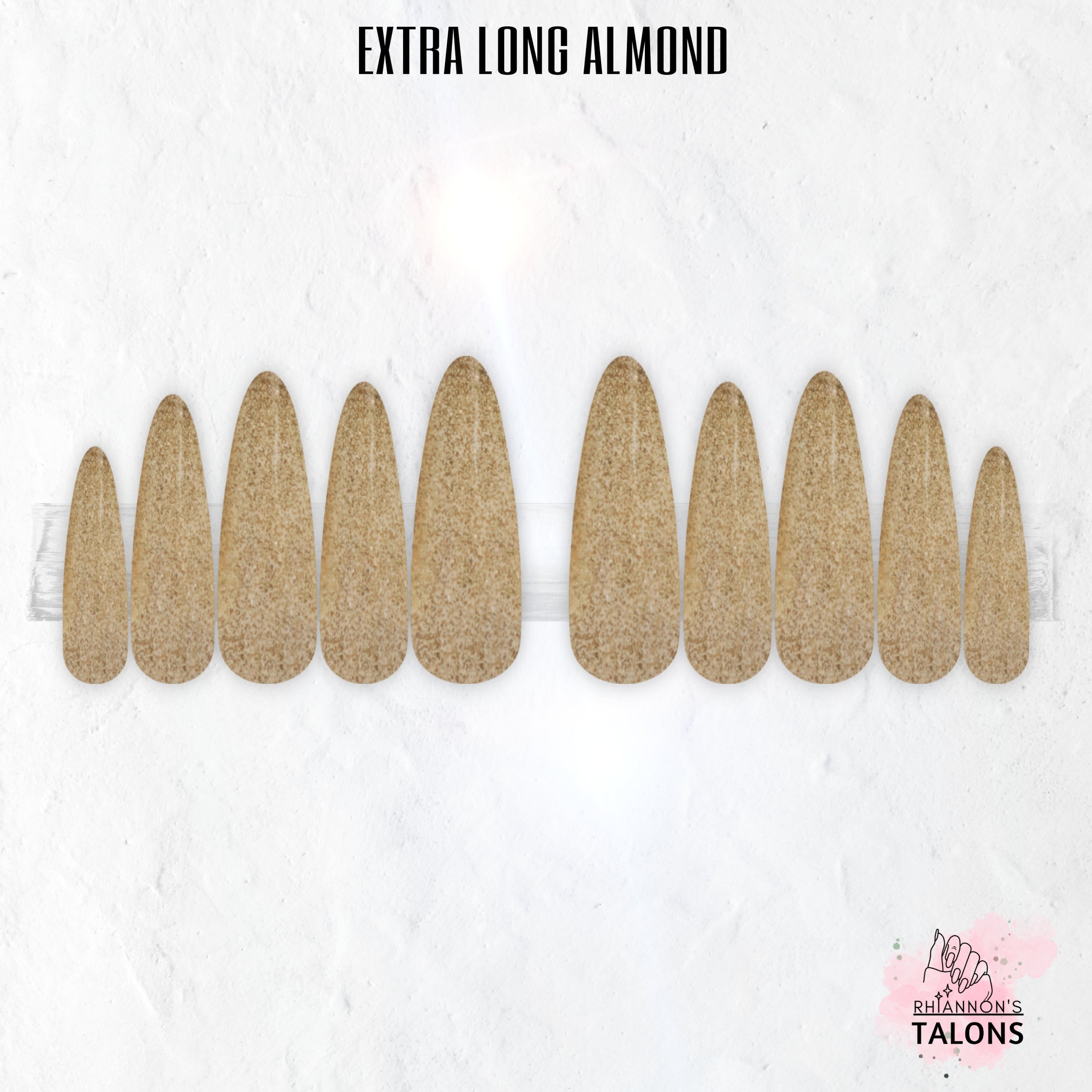 Champagne Shimmer gold glitter press-on nails