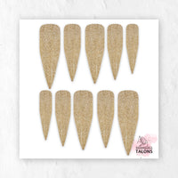 Champagne Shimmer gold glitter press-on nails