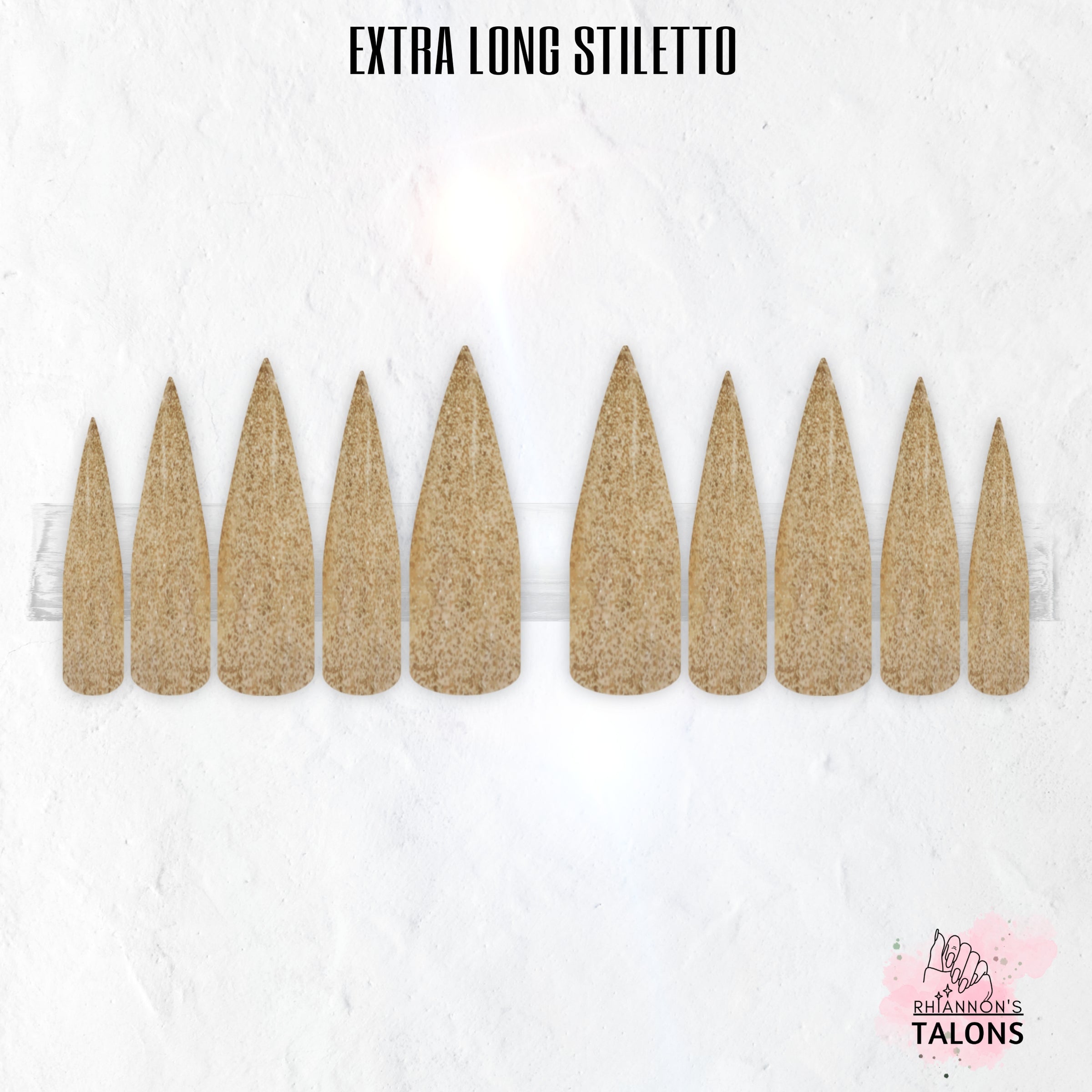 Champagne Shimmer gold glitter press-on nails