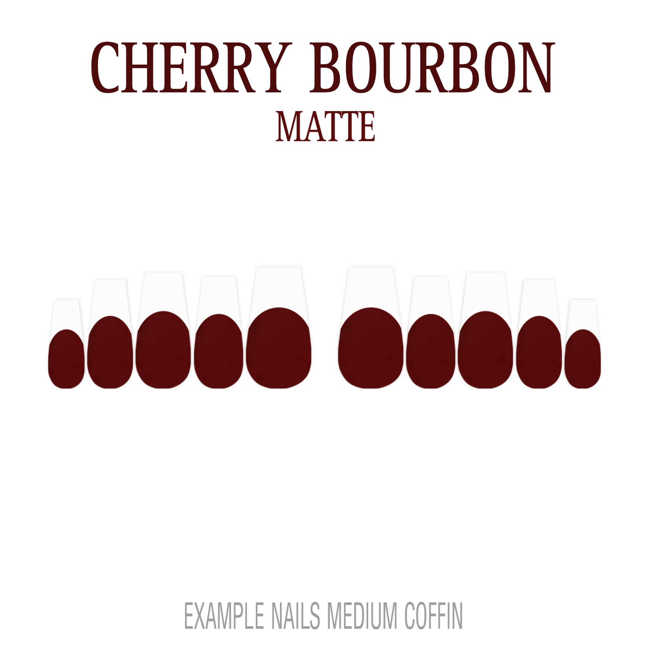 Cherry Bourbon deep red French tip nails