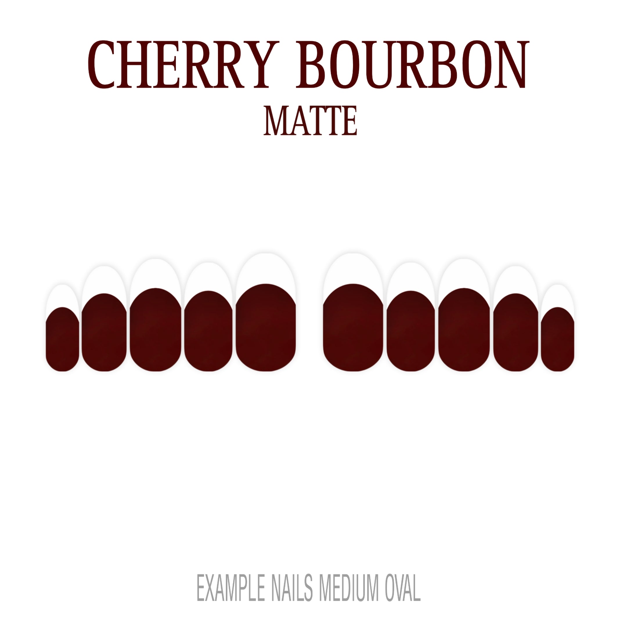 Cherry Bourbon deep red French tip nails