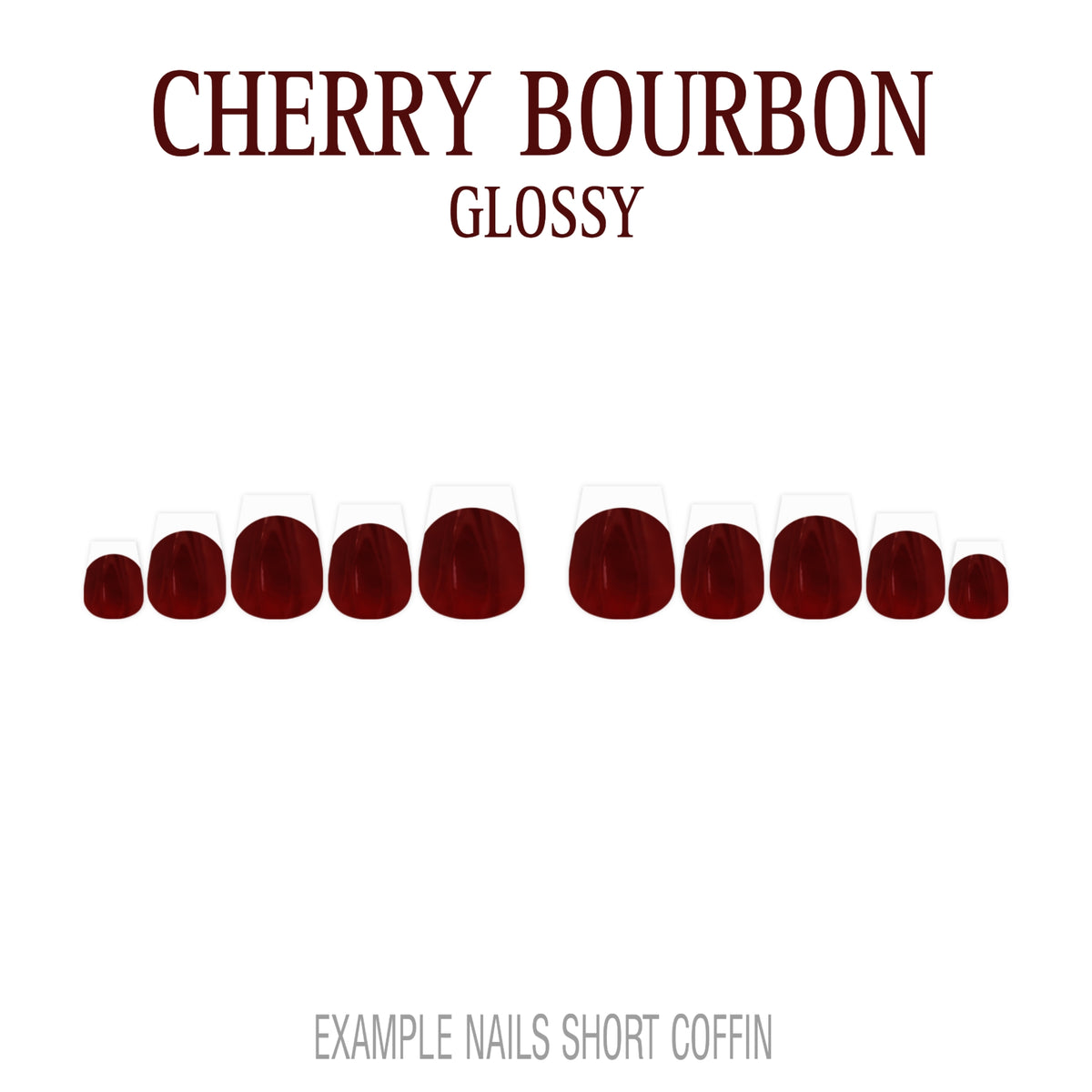 Cherry Bourbon deep red French tip nails
