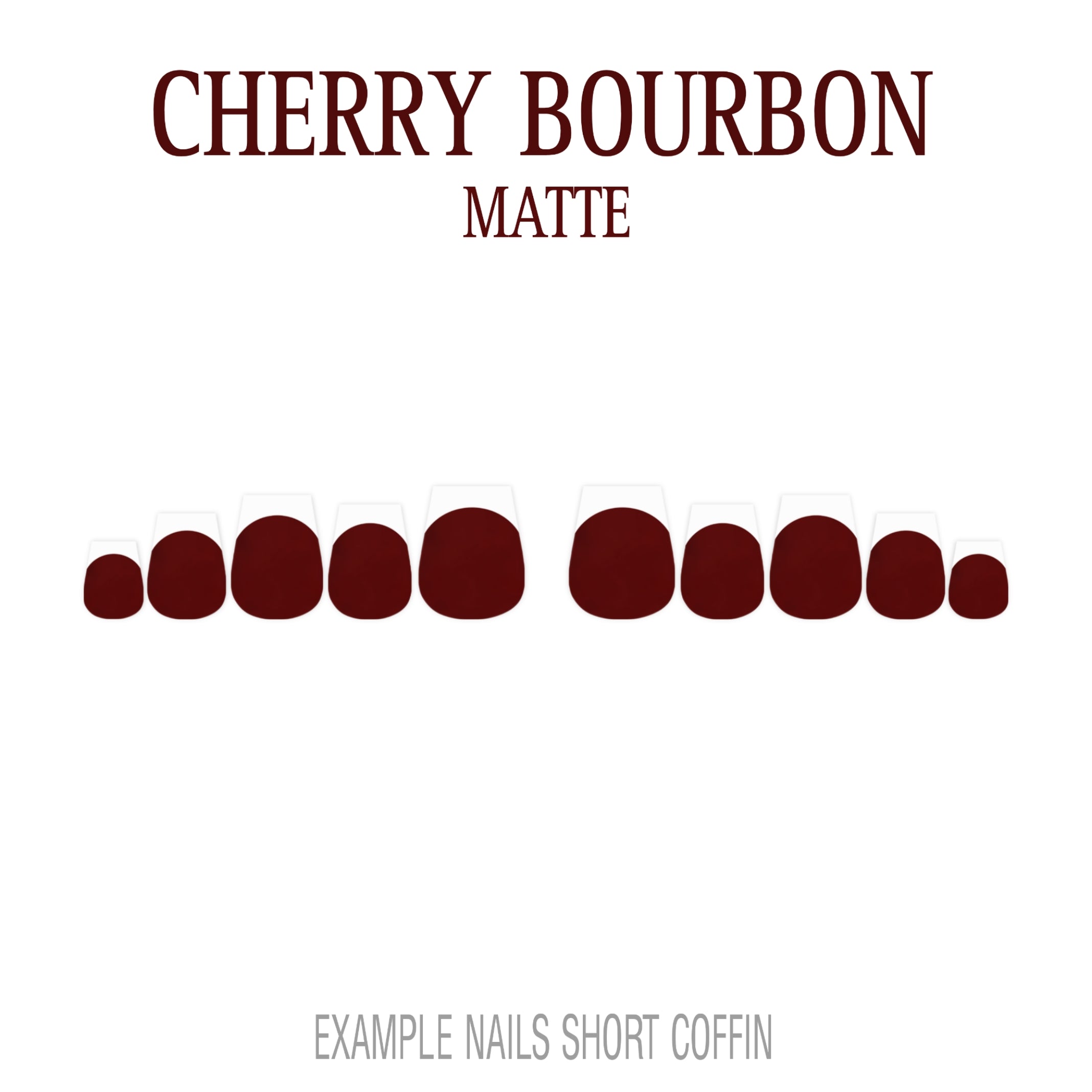 Cherry Bourbon deep red French tip nails