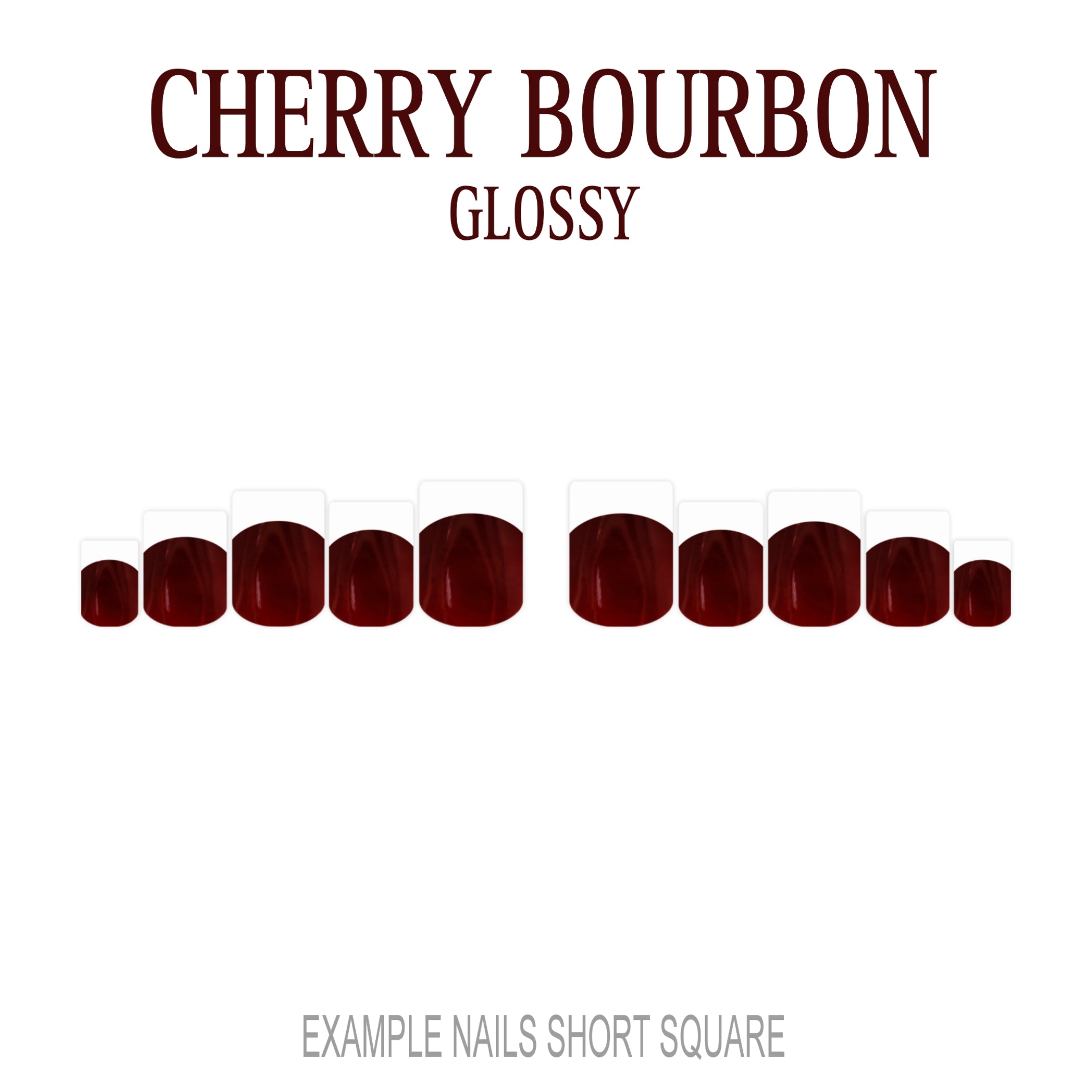 Cherry Bourbon deep red French tip nails