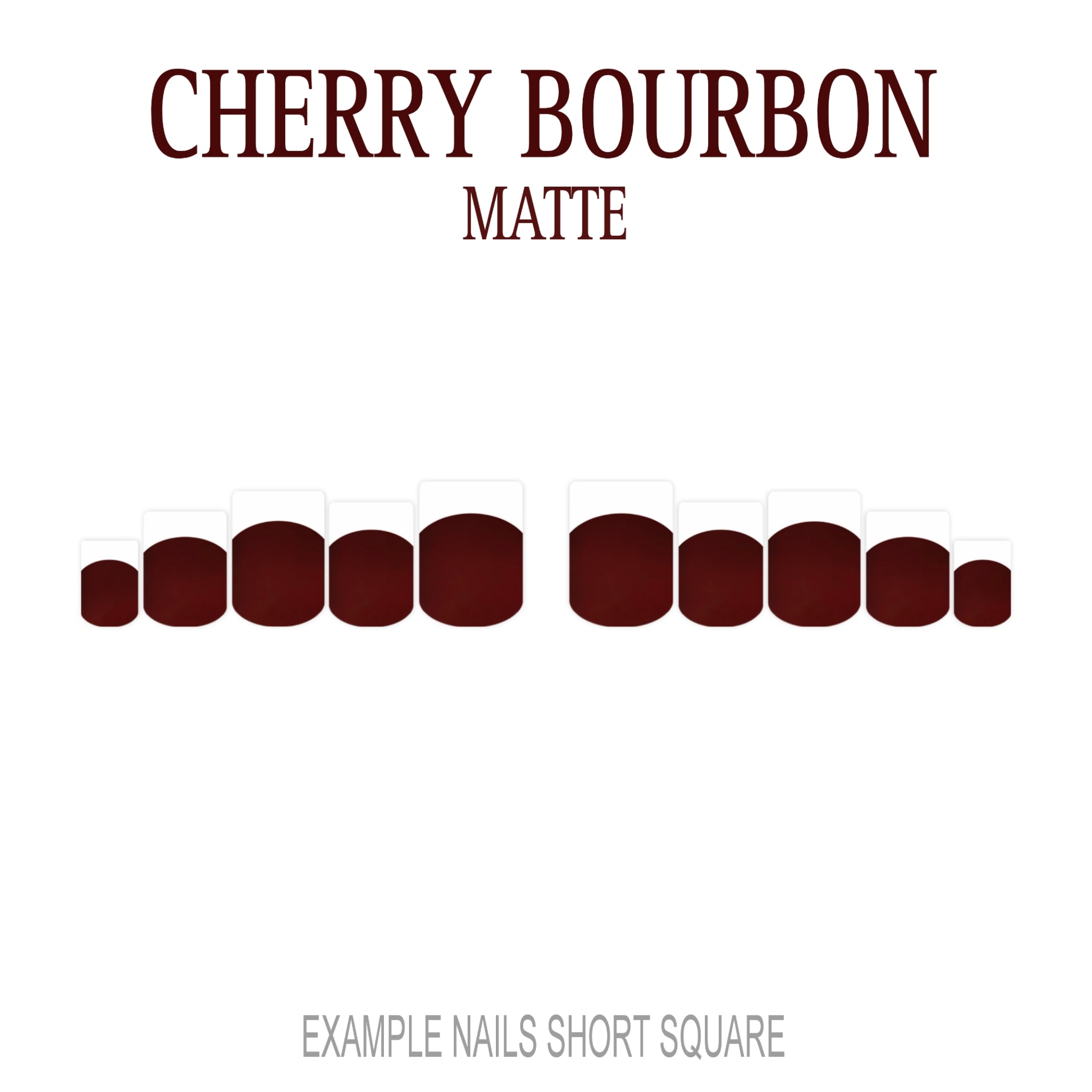 Cherry Bourbon deep red French tip nails