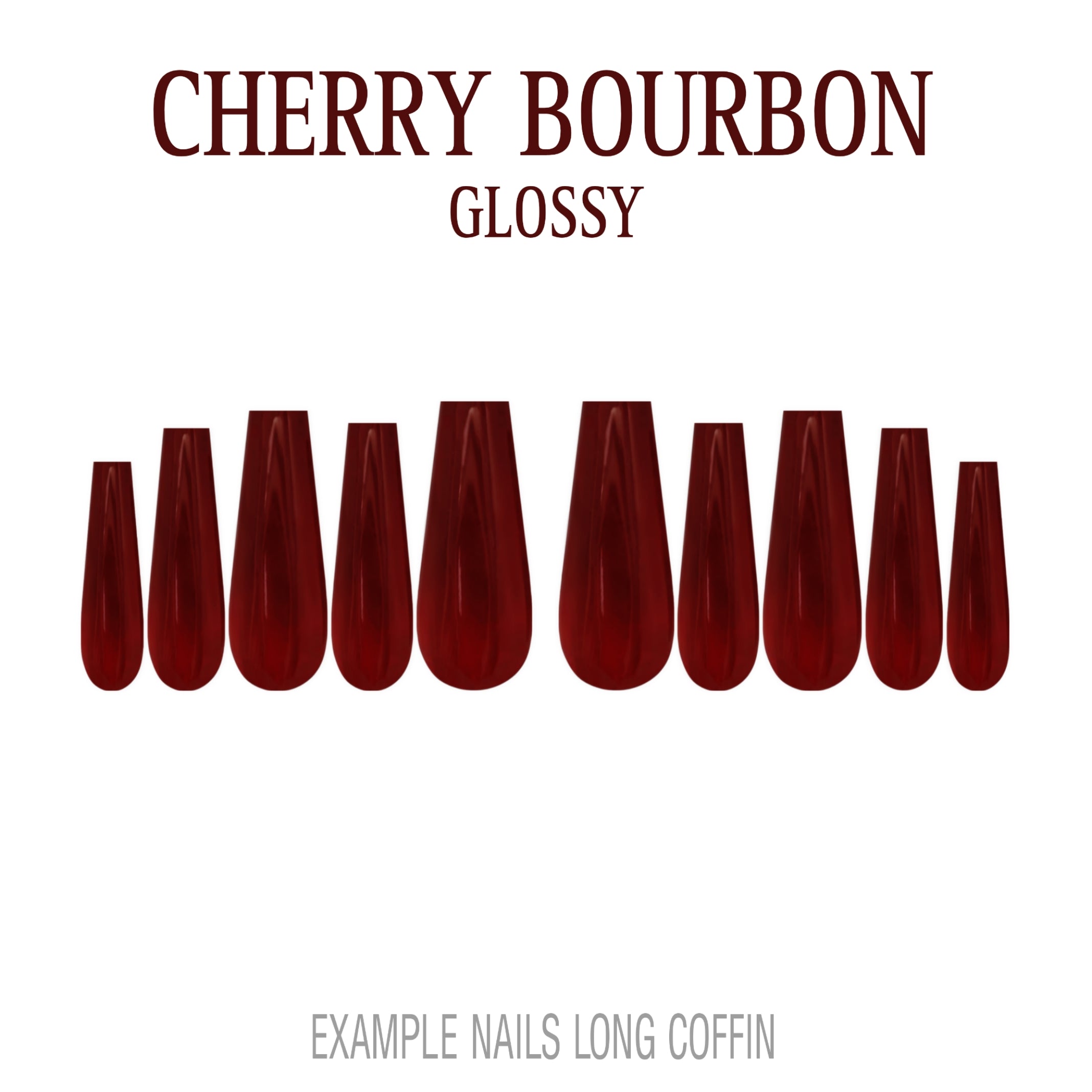Cherry Bourbon deep red press-on nails