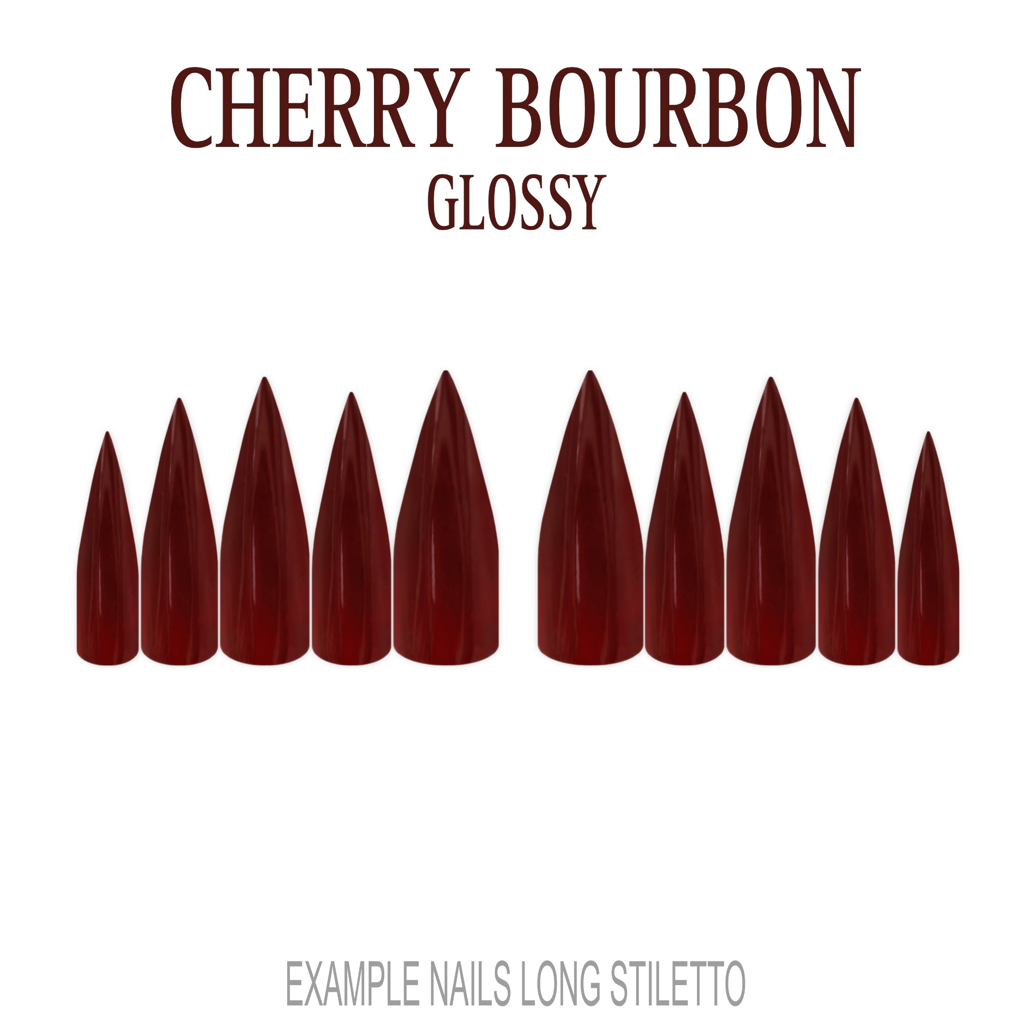 Cherry Bourbon deep red press-on nails