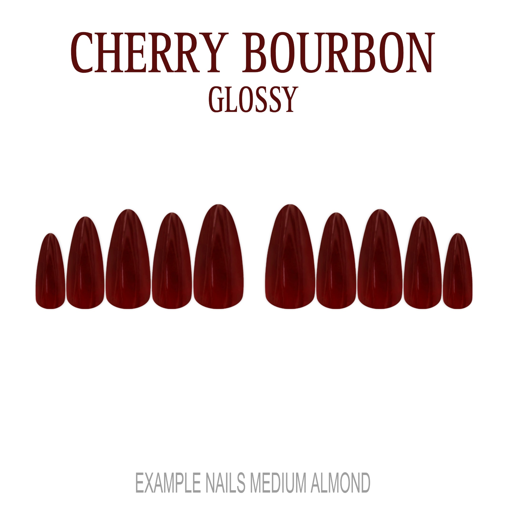 Cherry Bourbon deep red press-on nails