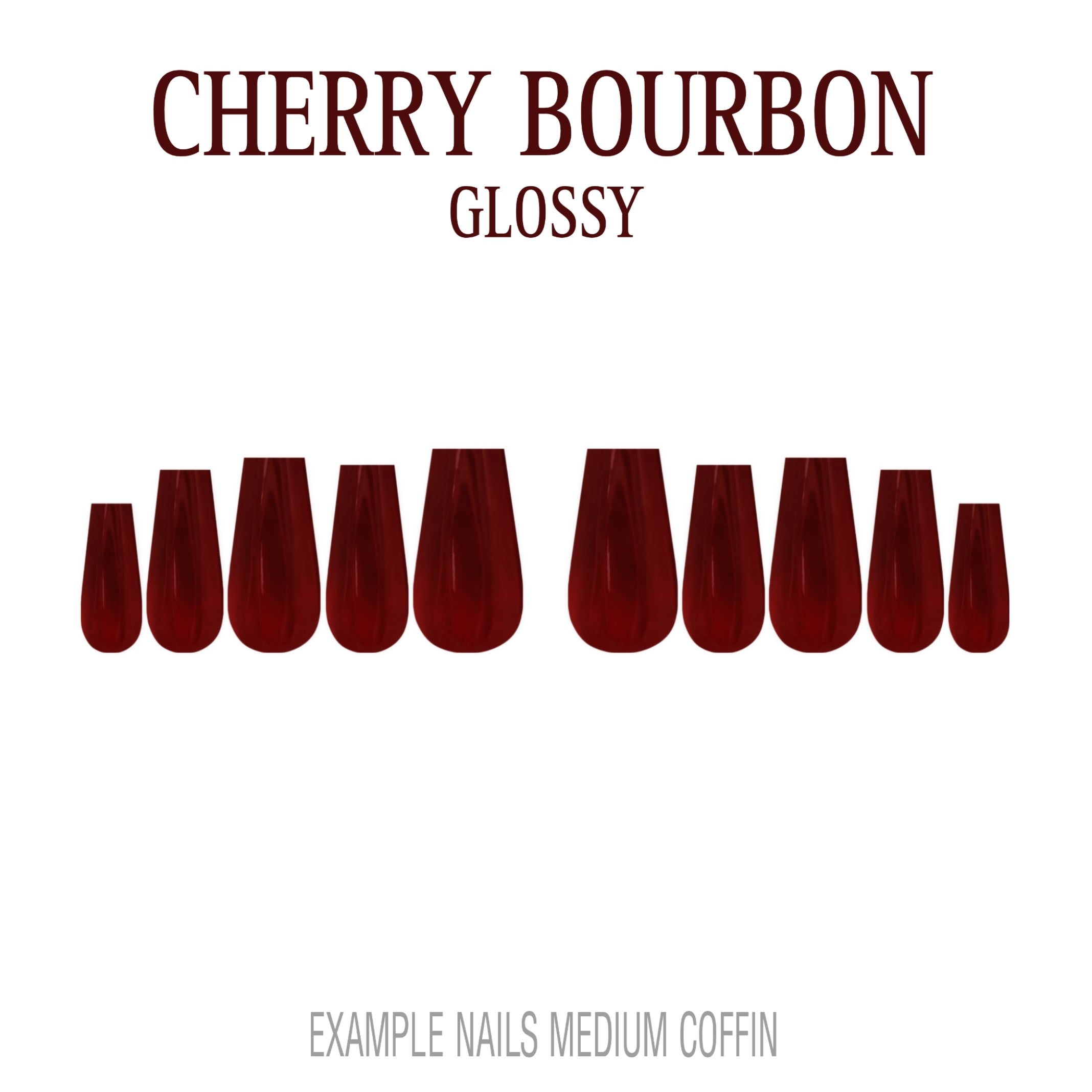 Cherry Bourbon deep red press-on nails
