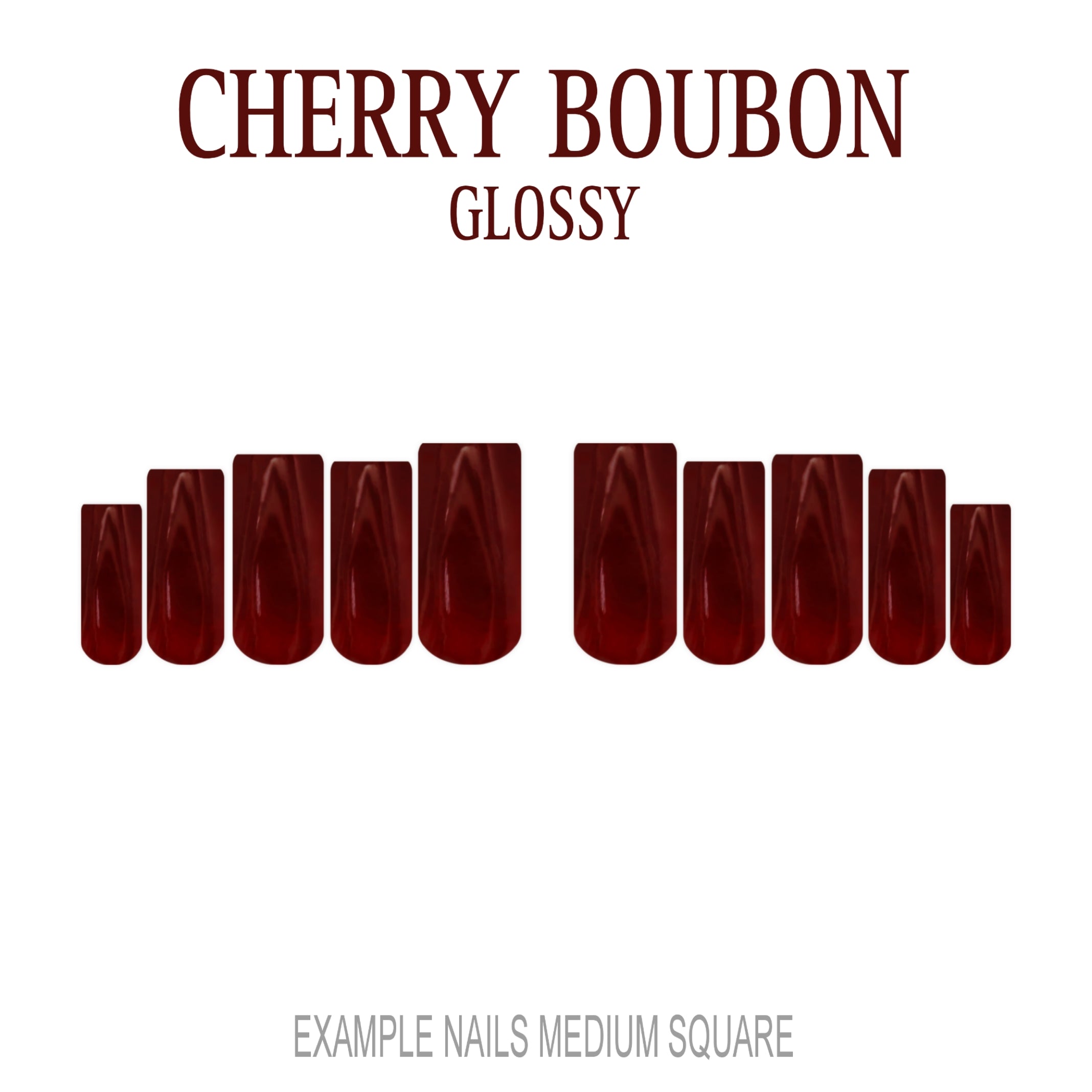 Cherry Bourbon deep red press-on nails