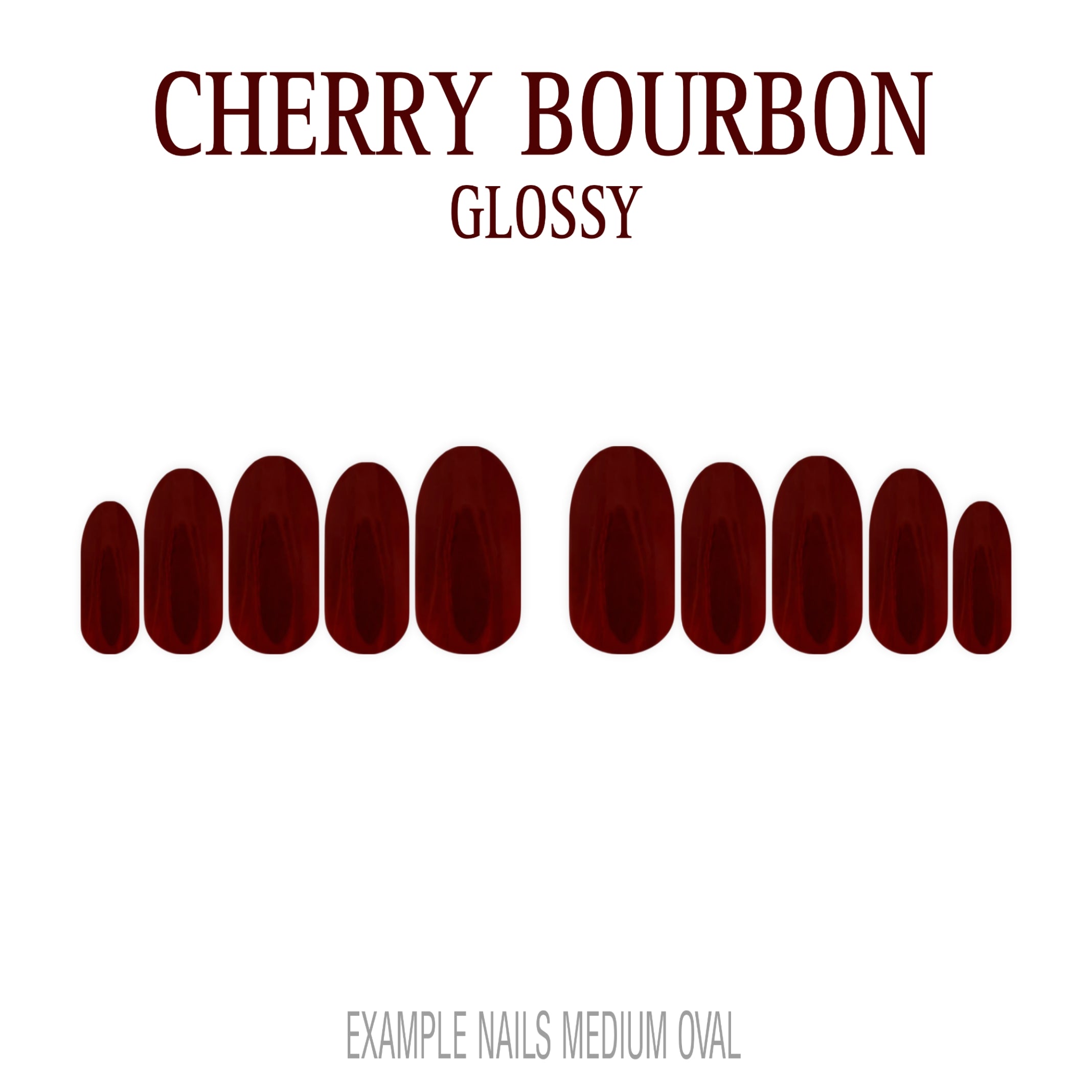 Cherry Bourbon deep red press-on nails