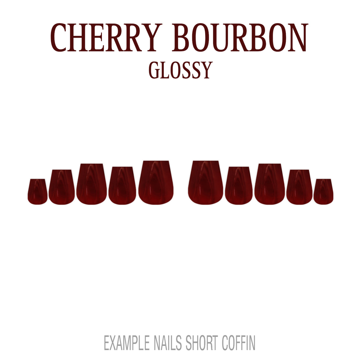 Cherry Bourbon deep red press-on nails