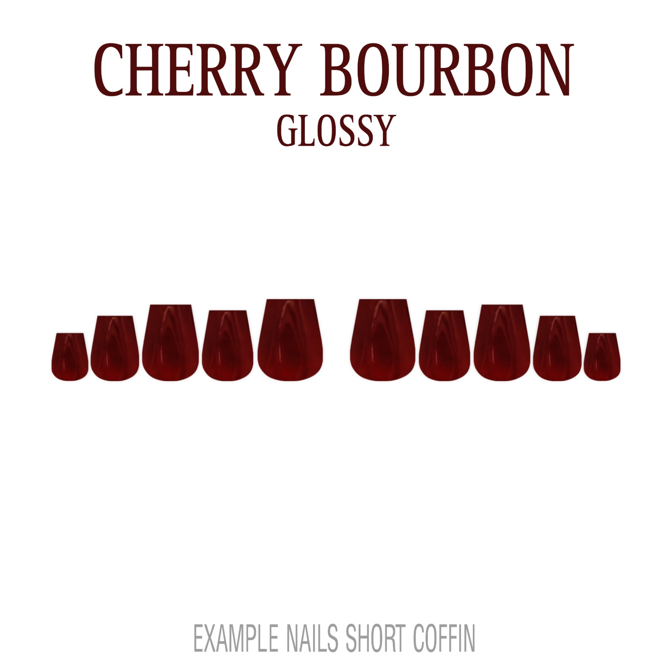 Cherry Bourbon deep red press-on nails