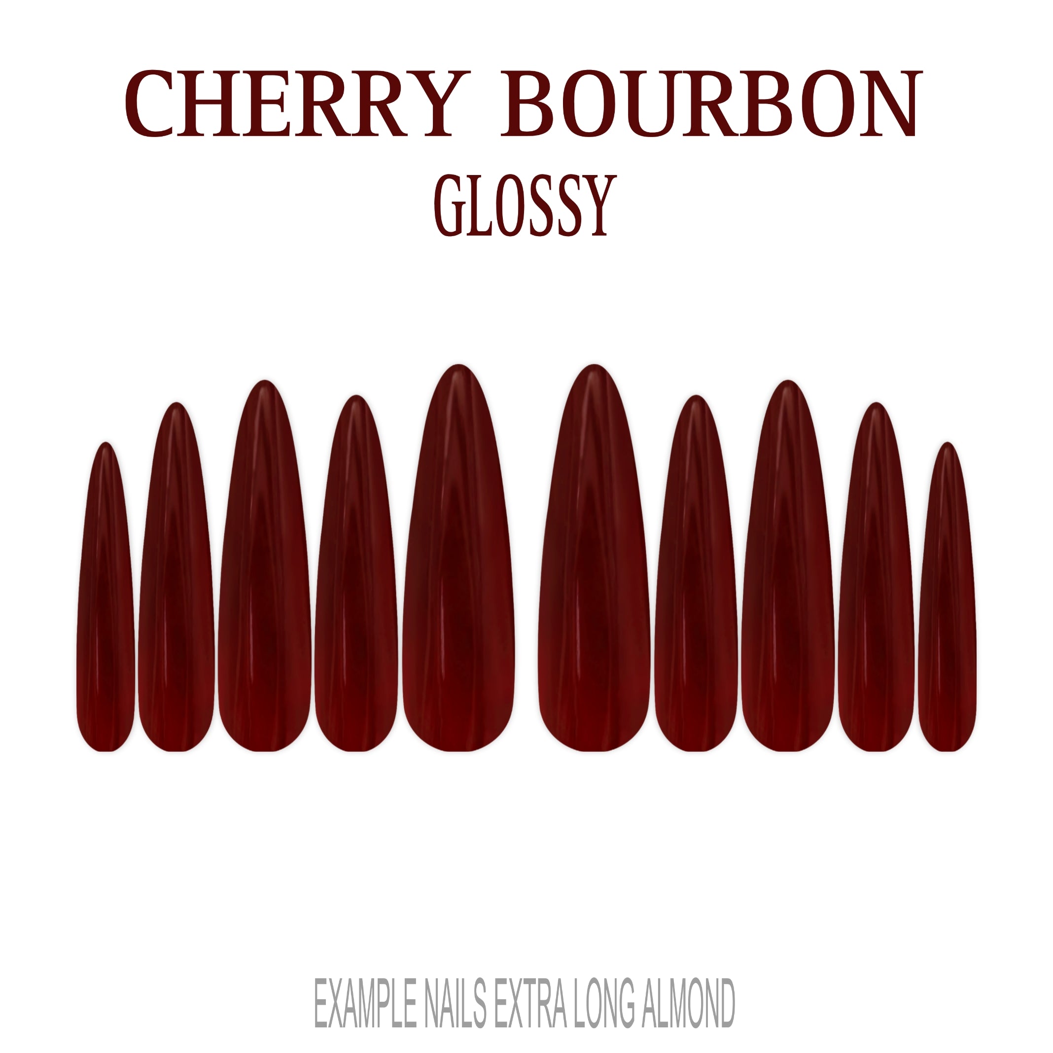 Cherry Bourbon deep red press-on nails