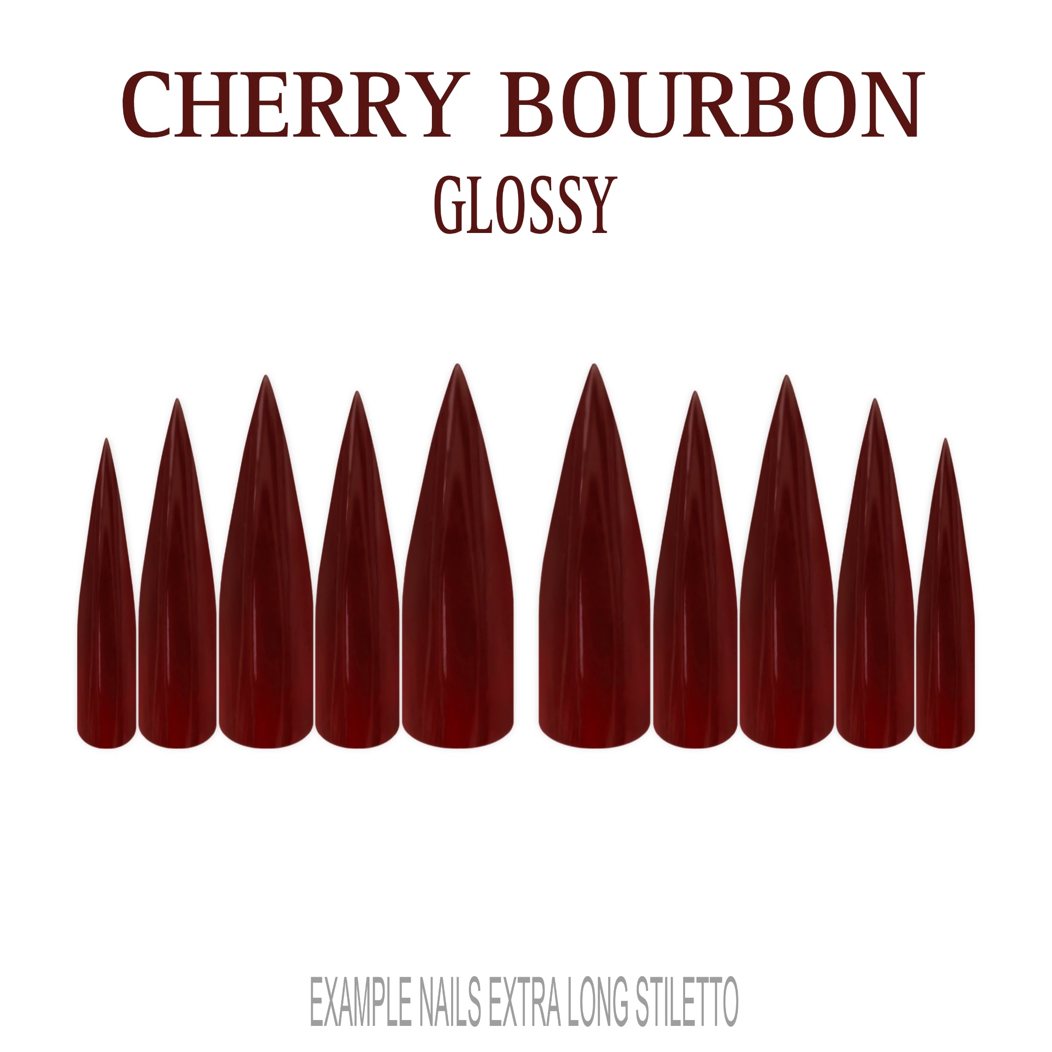 Cherry Bourbon deep red press-on nails