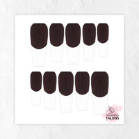 Chocolate Delight brown French tip nails