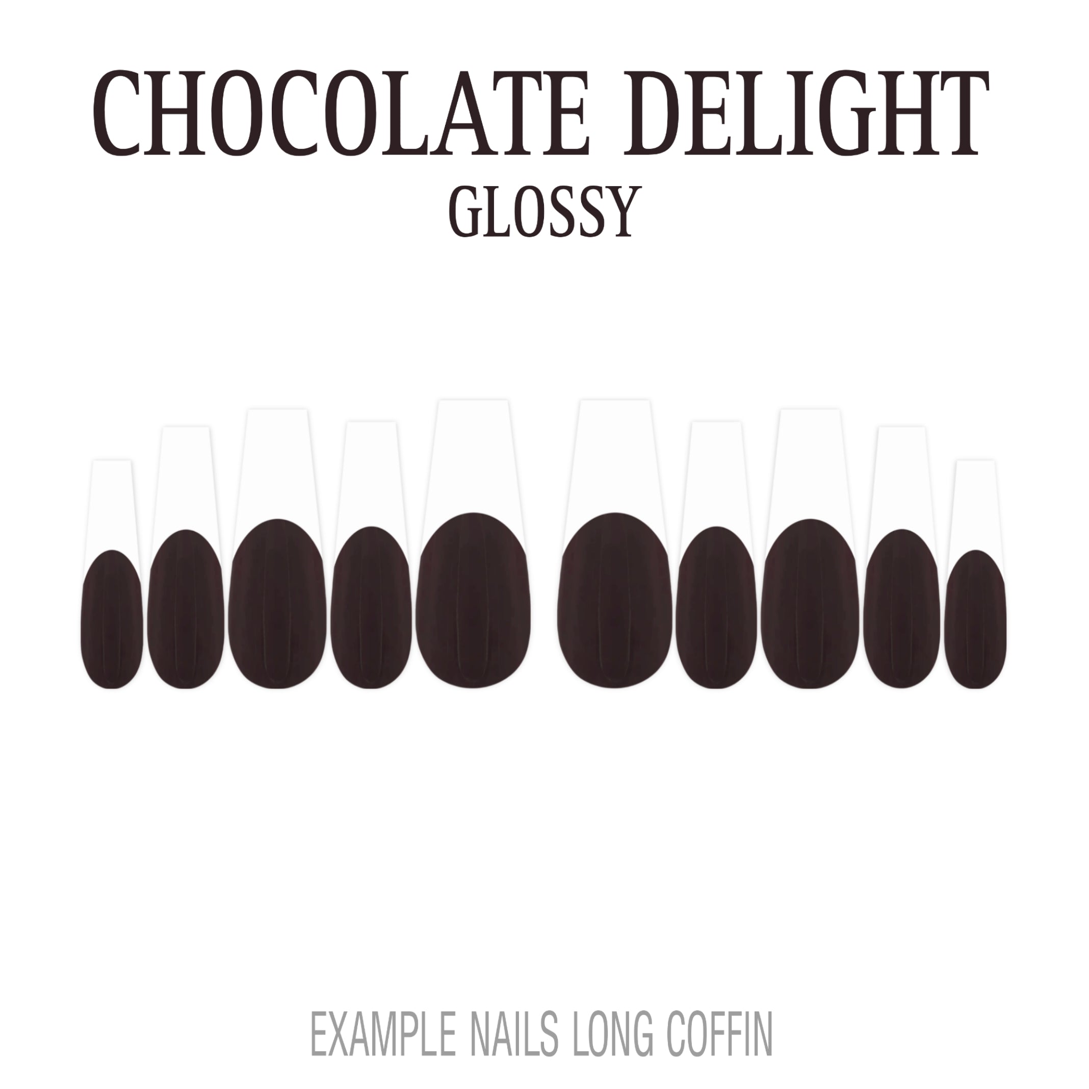 Chocolate Delight brown French tip nails