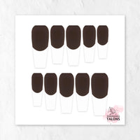 Chocolate Delight brown French tip nails