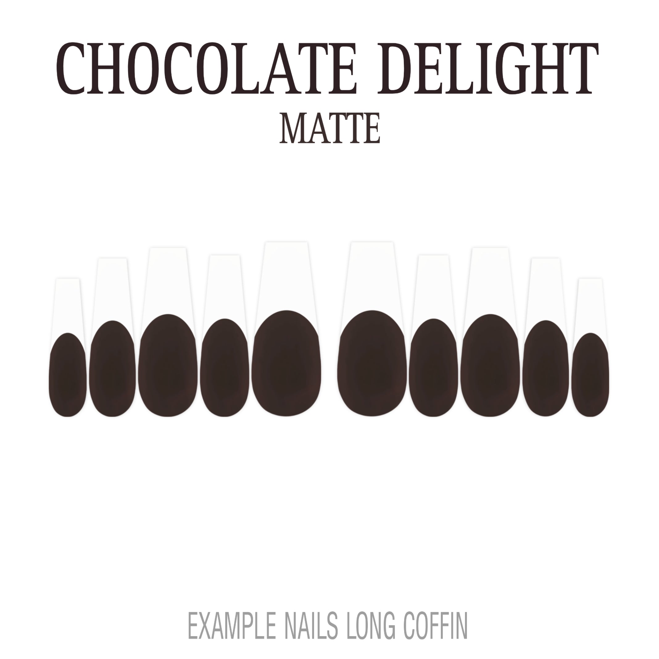 Chocolate Delight brown French tip nails