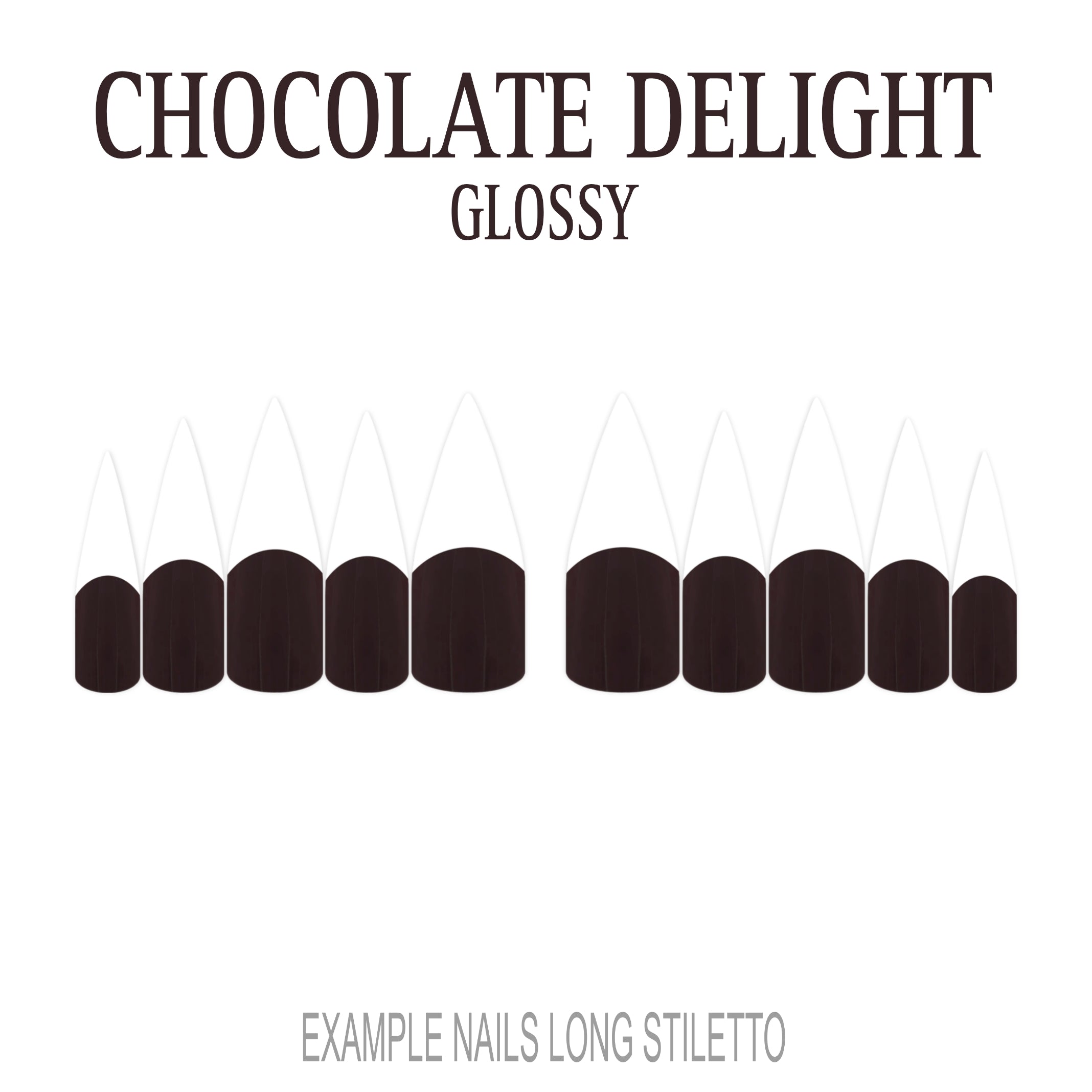 Chocolate Delight brown French tip nails