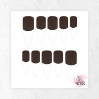 Chocolate Delight brown French tip nails