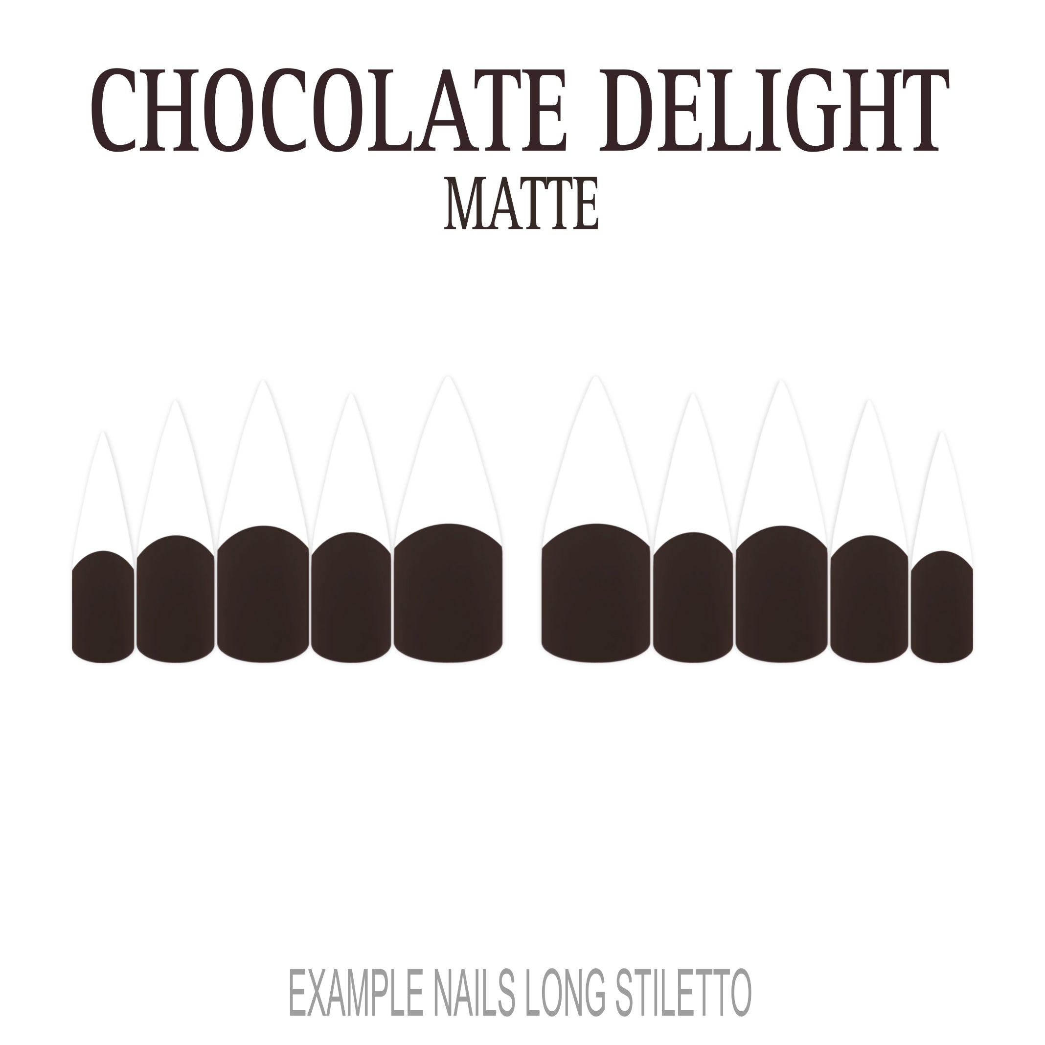 Chocolate Delight brown French tip nails