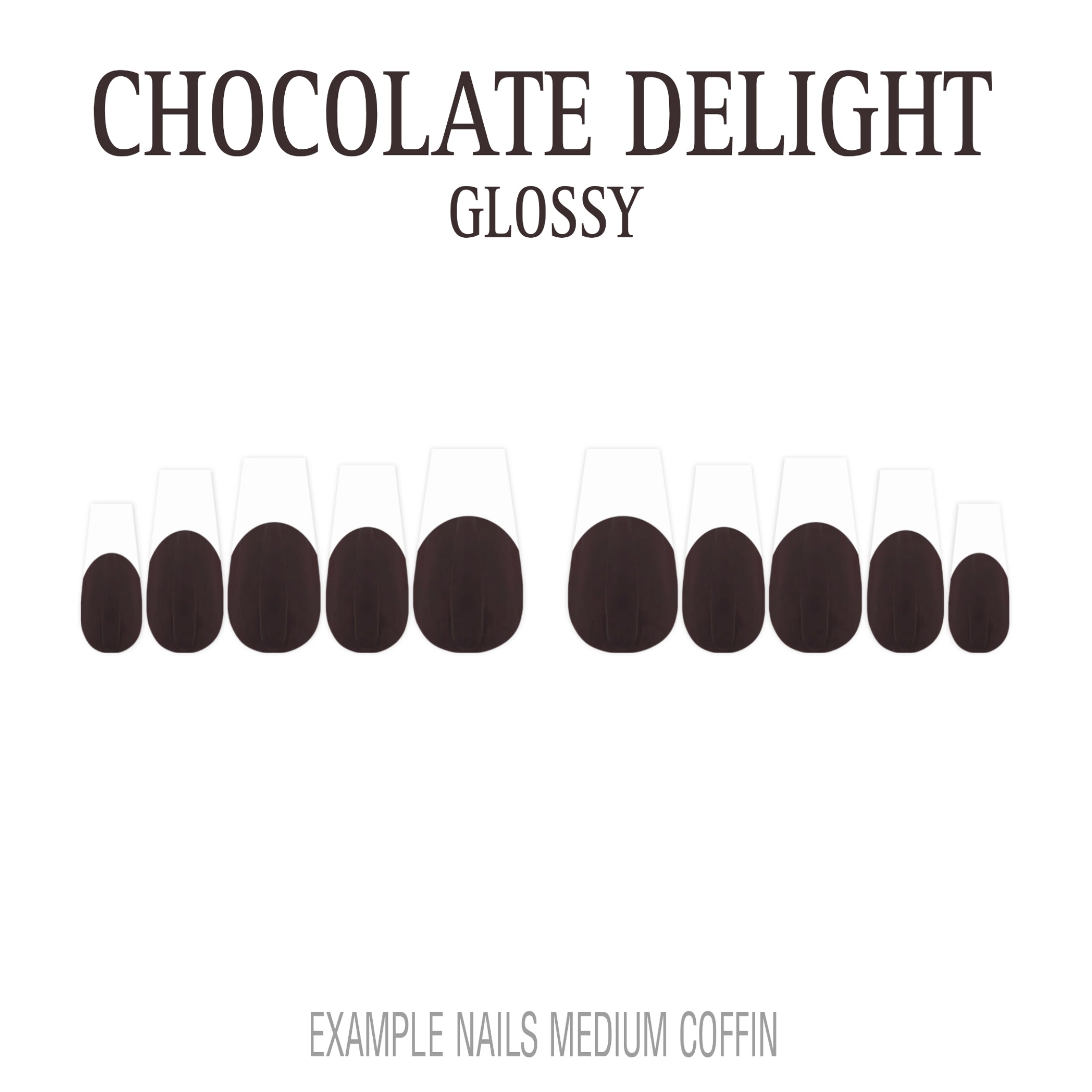 Chocolate Delight brown French tip nails
