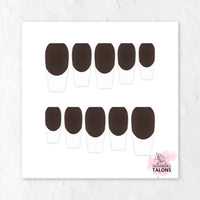 Chocolate Delight brown French tip nails