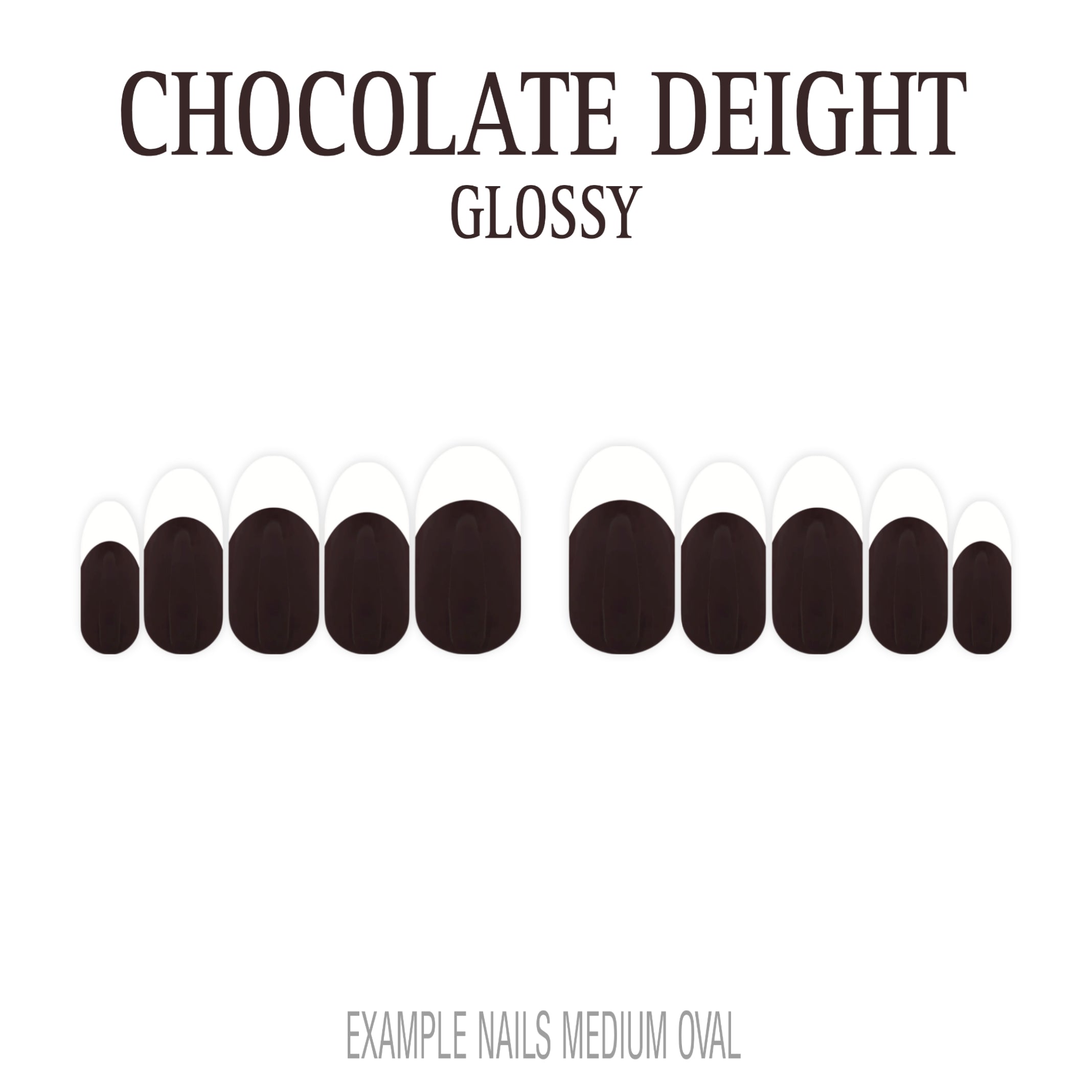 Chocolate Delight brown French tip nails