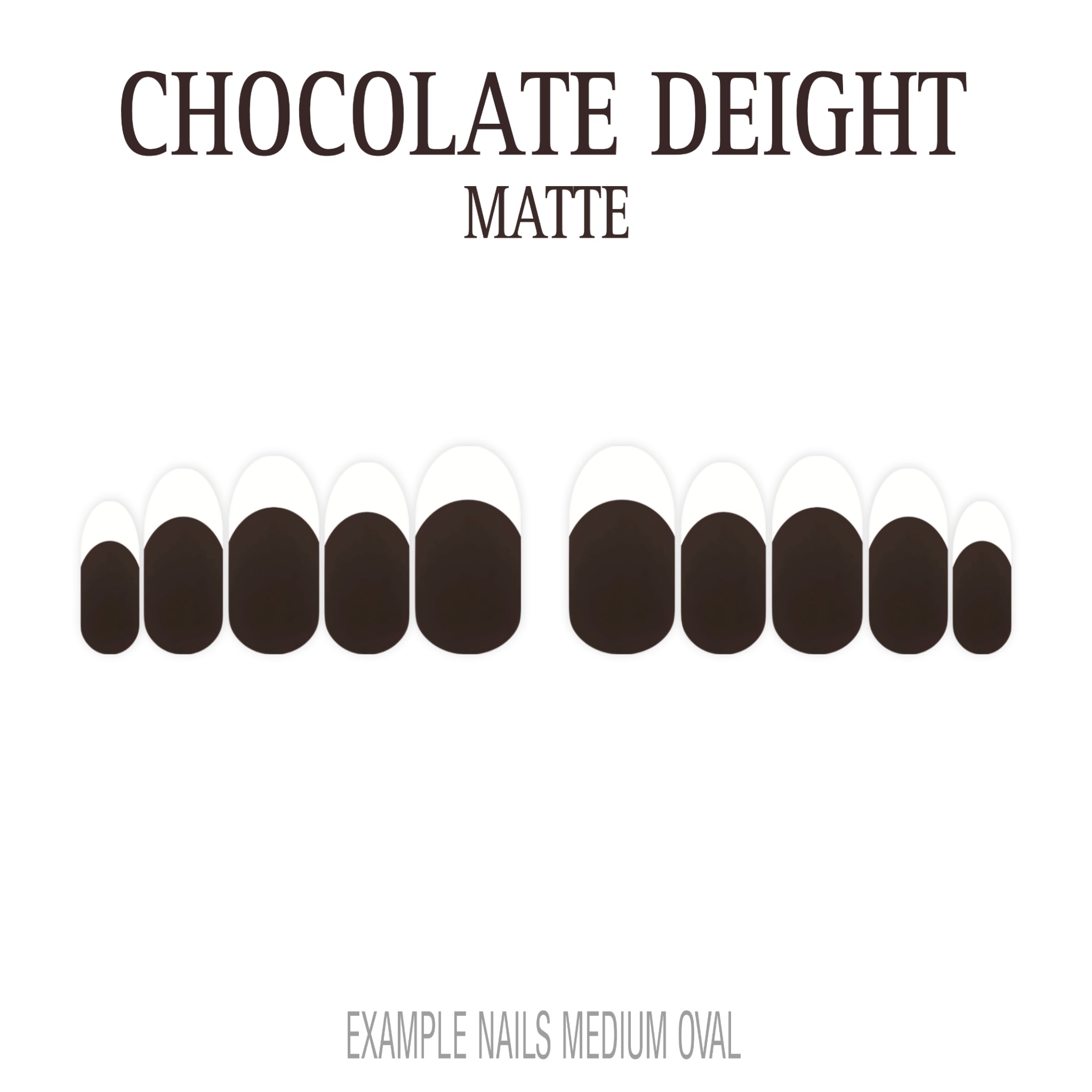 Chocolate Delight brown French tip nails